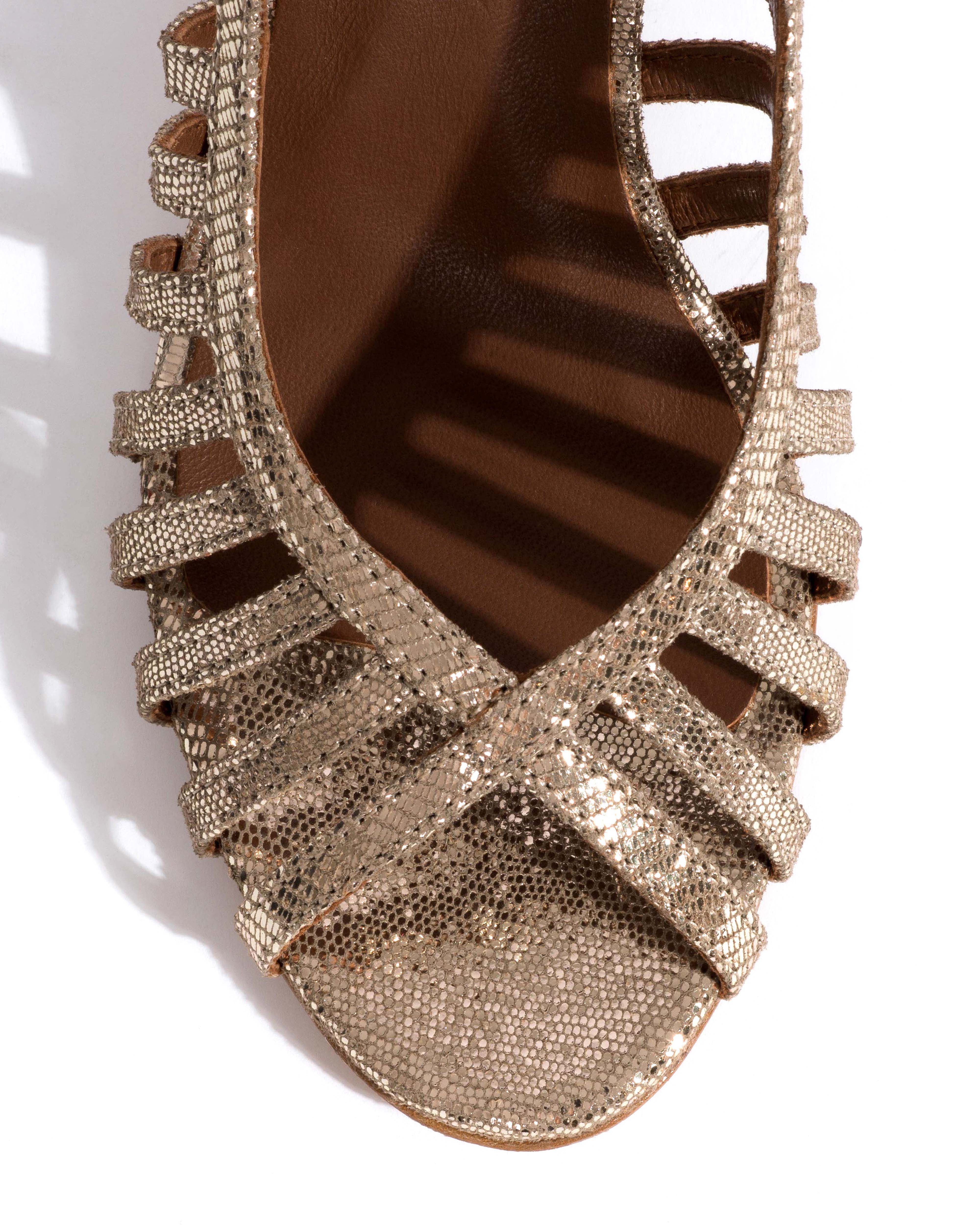 Carminho 75 Lizard metallic goat Vintage champagne - Image 6