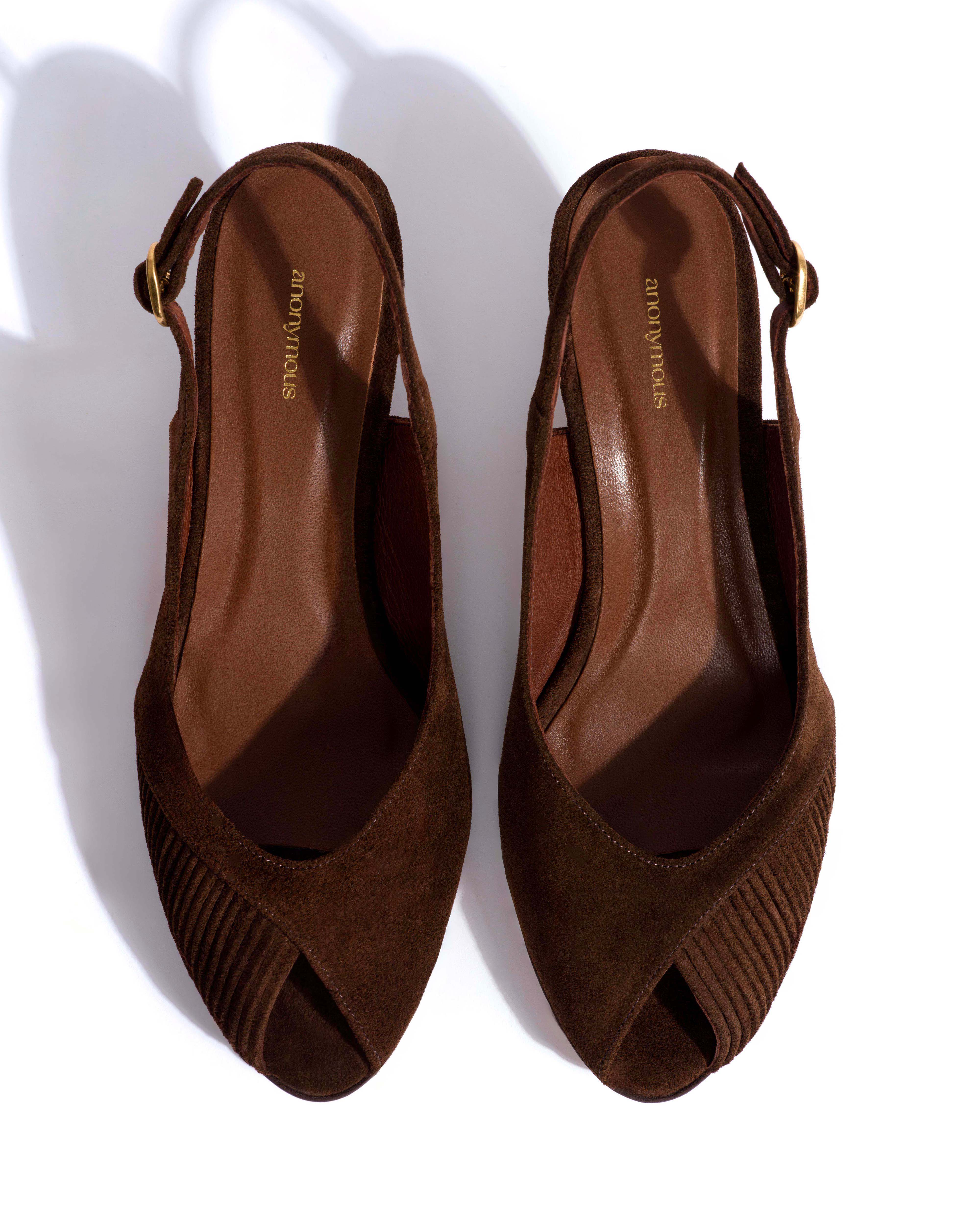 Cassandra 50 stiletto Calf suede Chocolate - Image 4