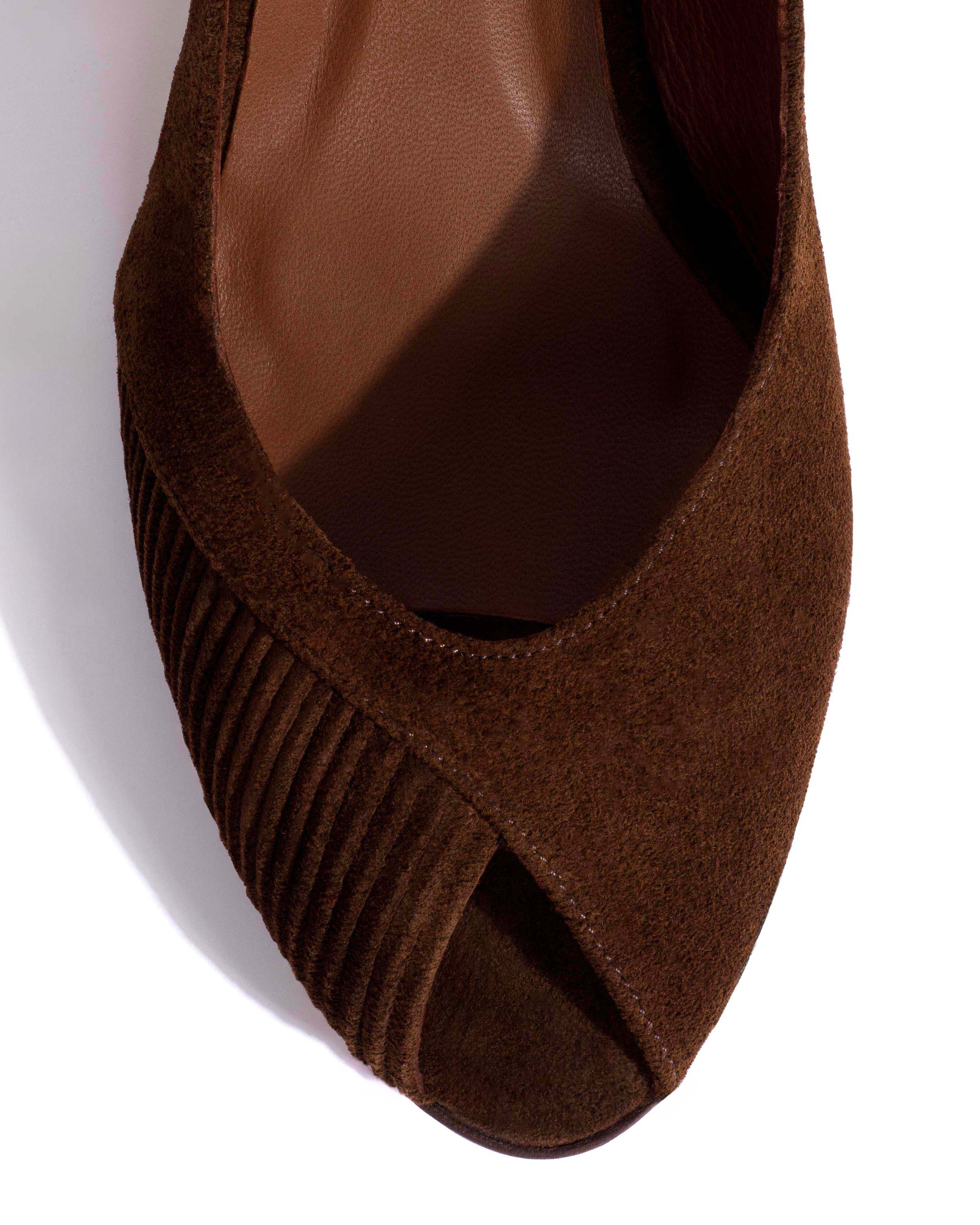 Cassandra 50 stiletto Calf suede Chocolate - Image 5