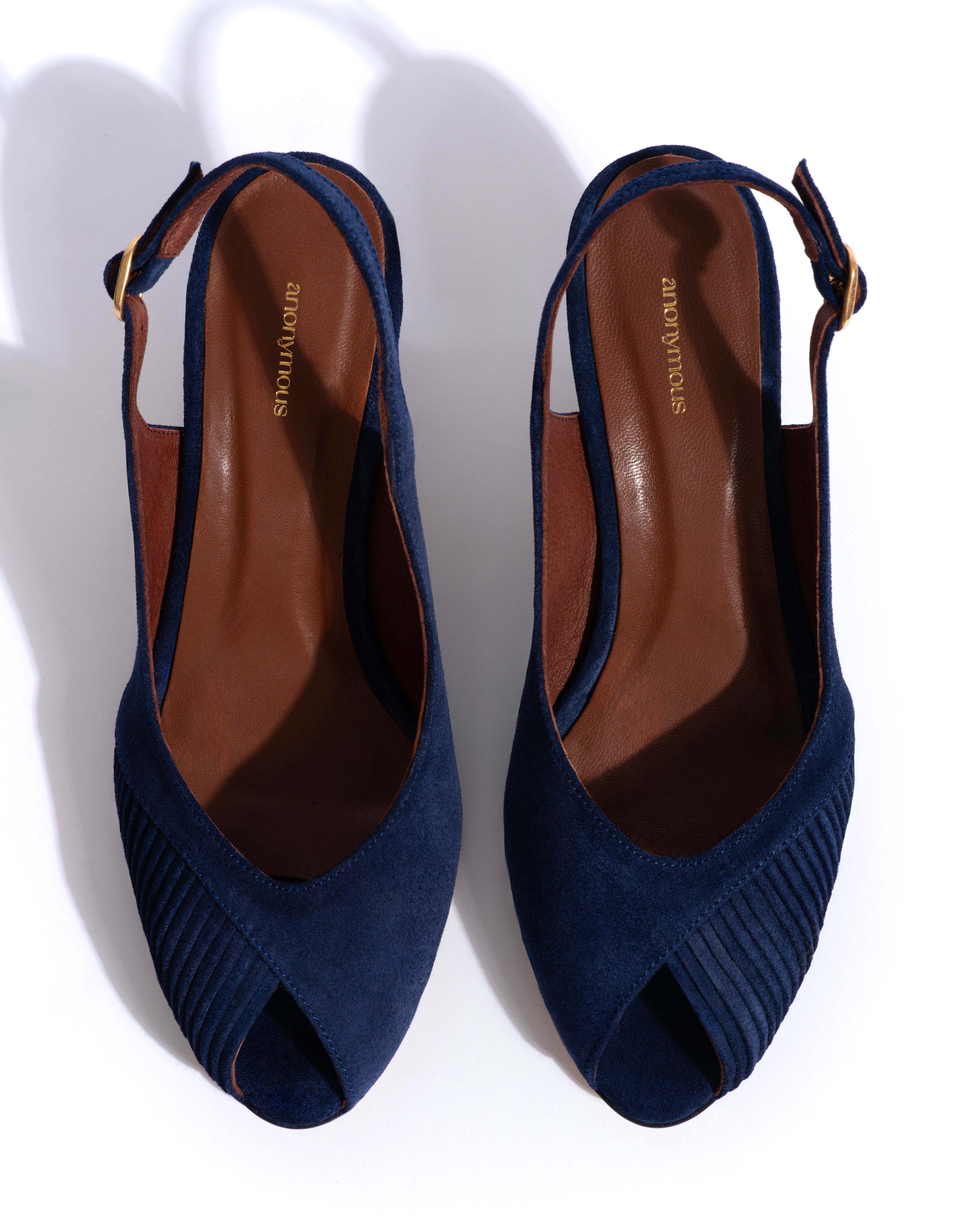 Cassandra 50 stiletto Calf suede Ink blue - Image 4