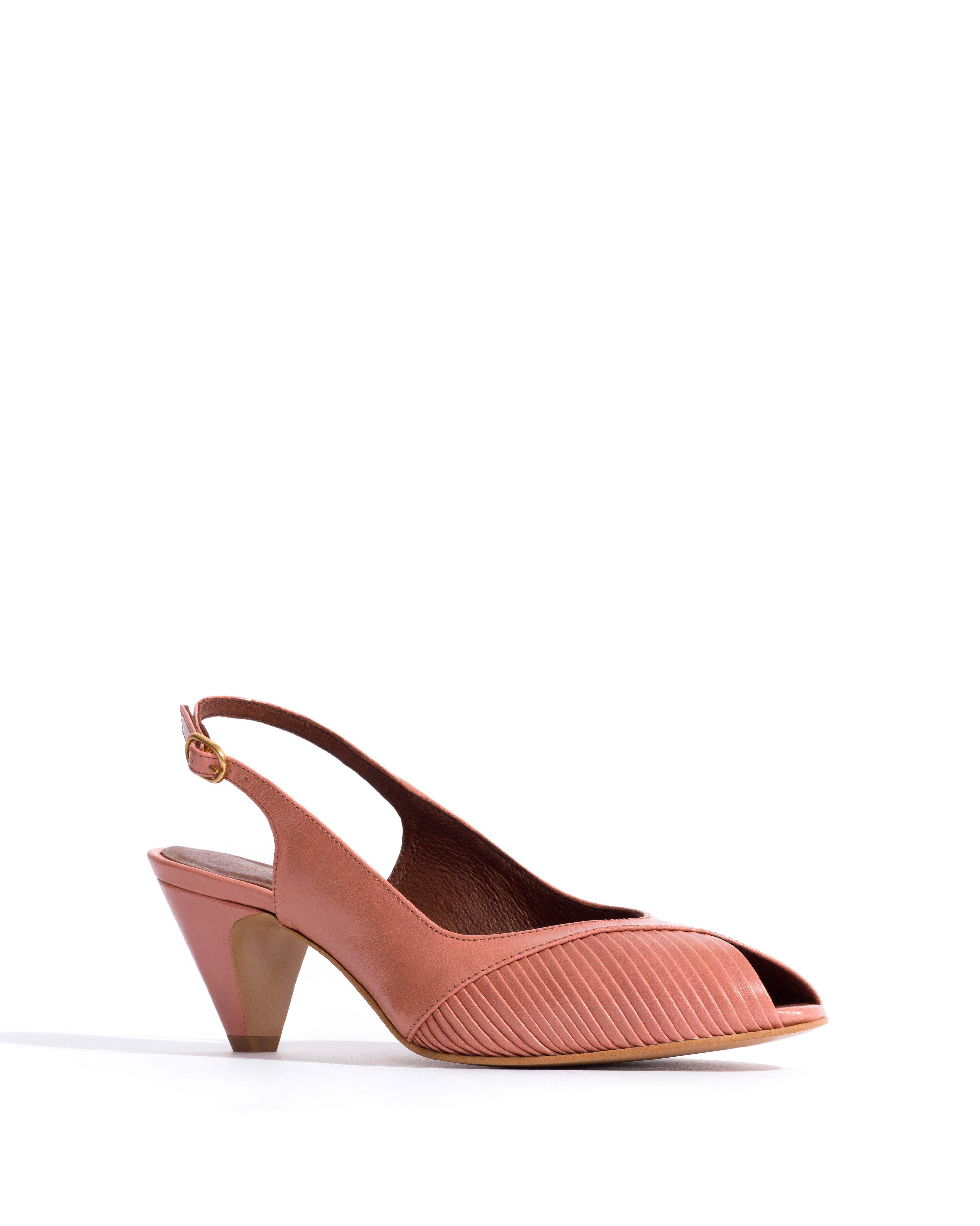 Cassandra 50 stiletto Crinkled polished goat Misty coral - Image 2
