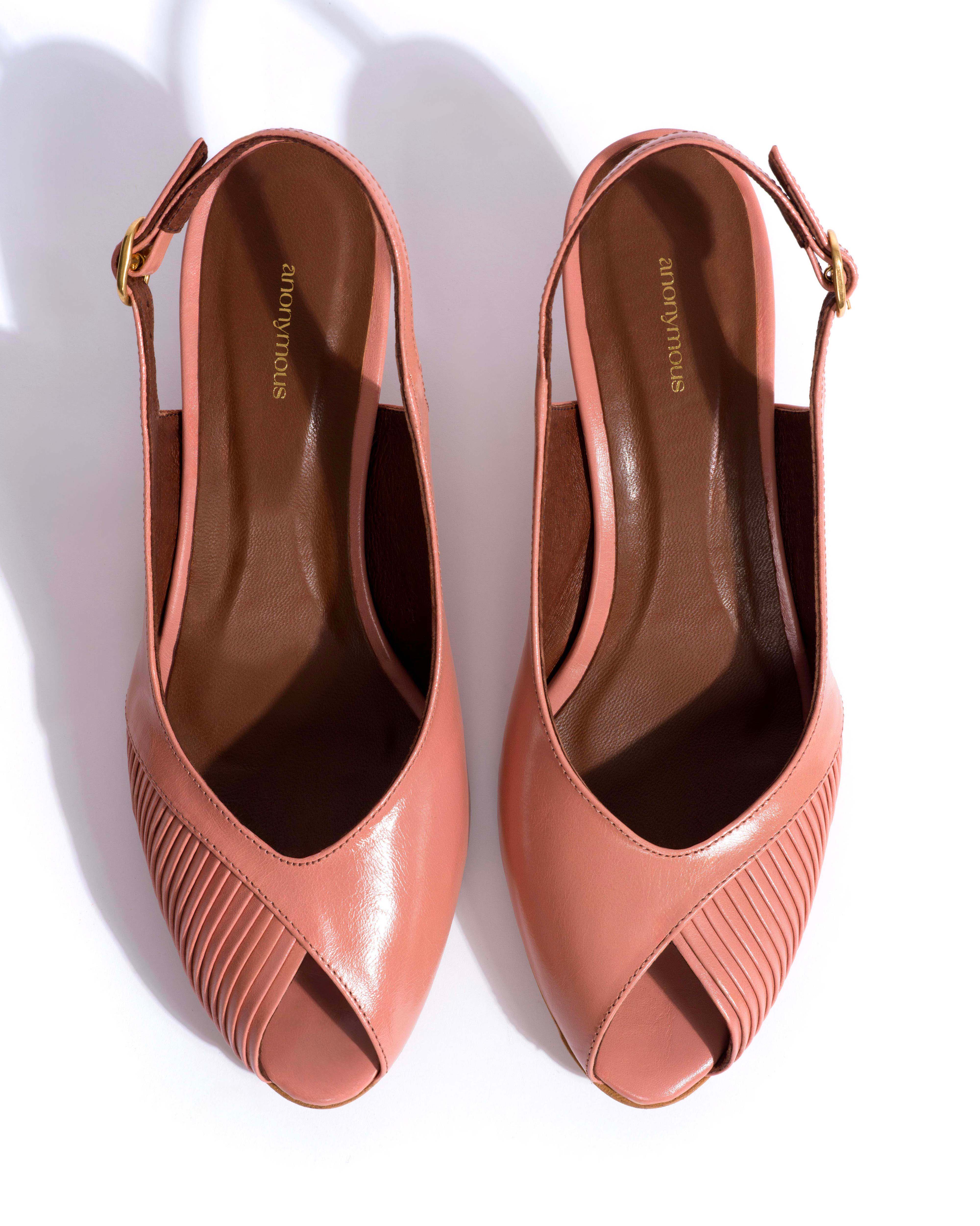 Cassandra 50 stiletto Crinkled polished goat Misty coral - Image 4