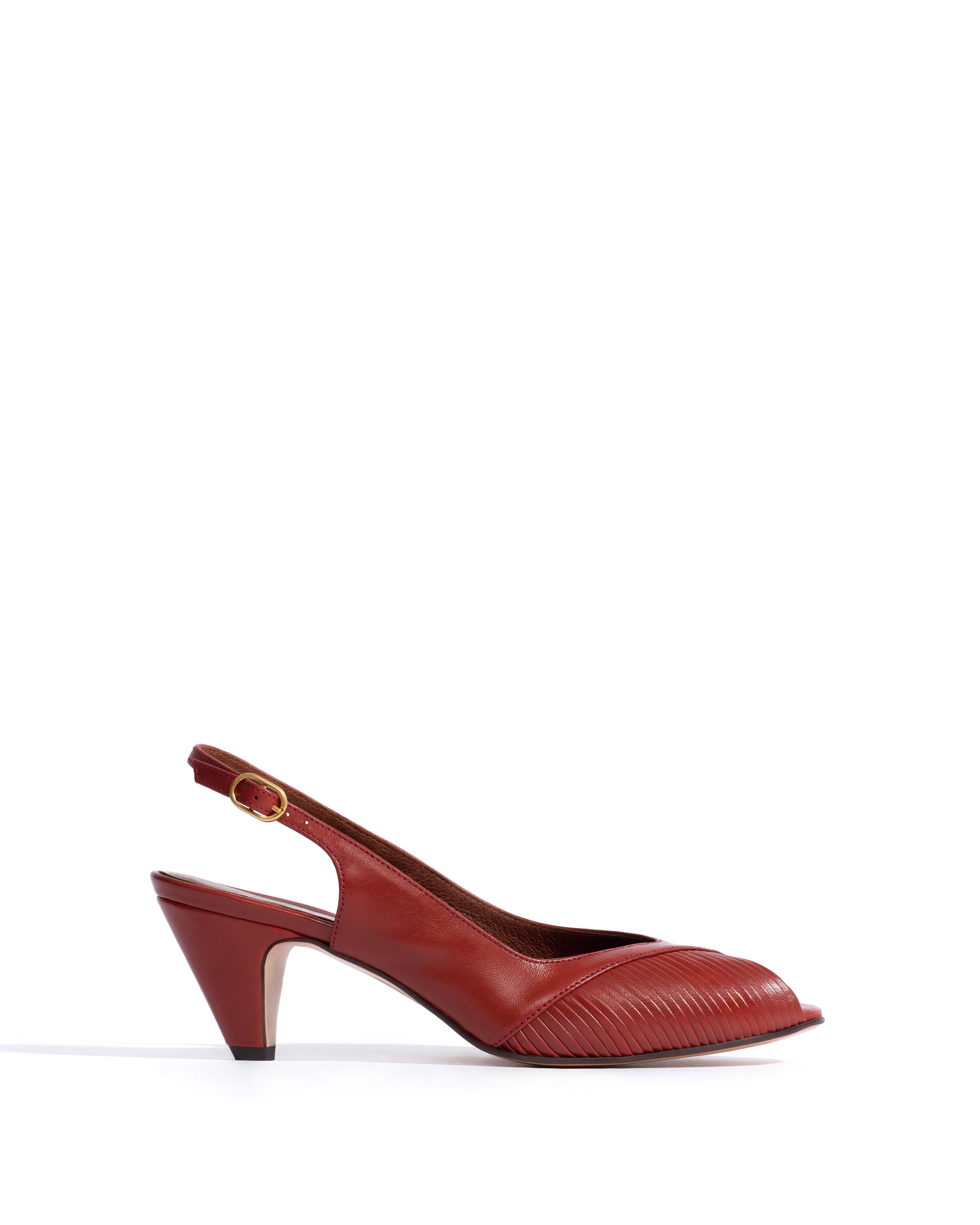Cassandra 50 stiletto Shiny lamb Terracotta