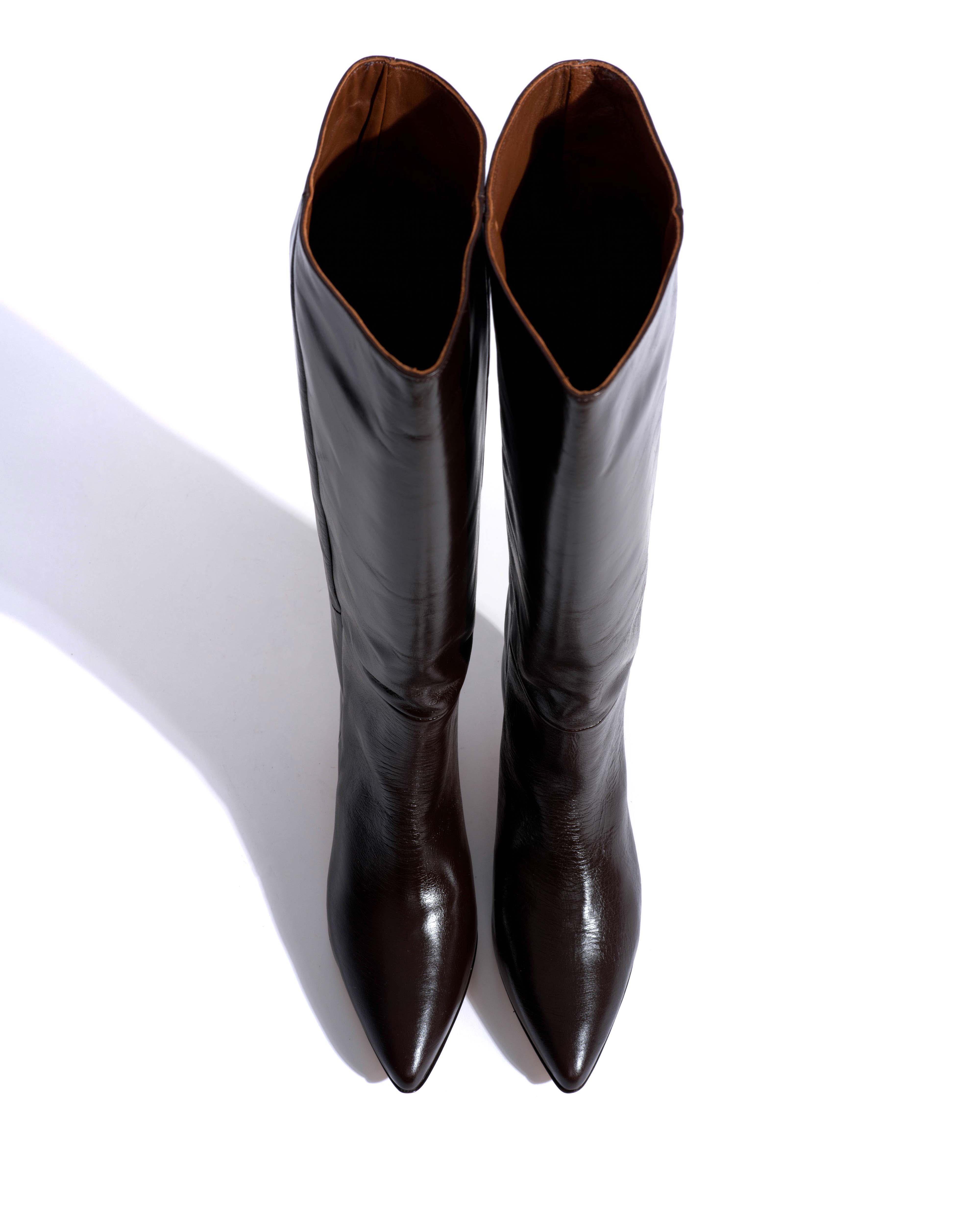 Cecilia 40 stiletto Crinkled soft calf Espresso brown - Image 5