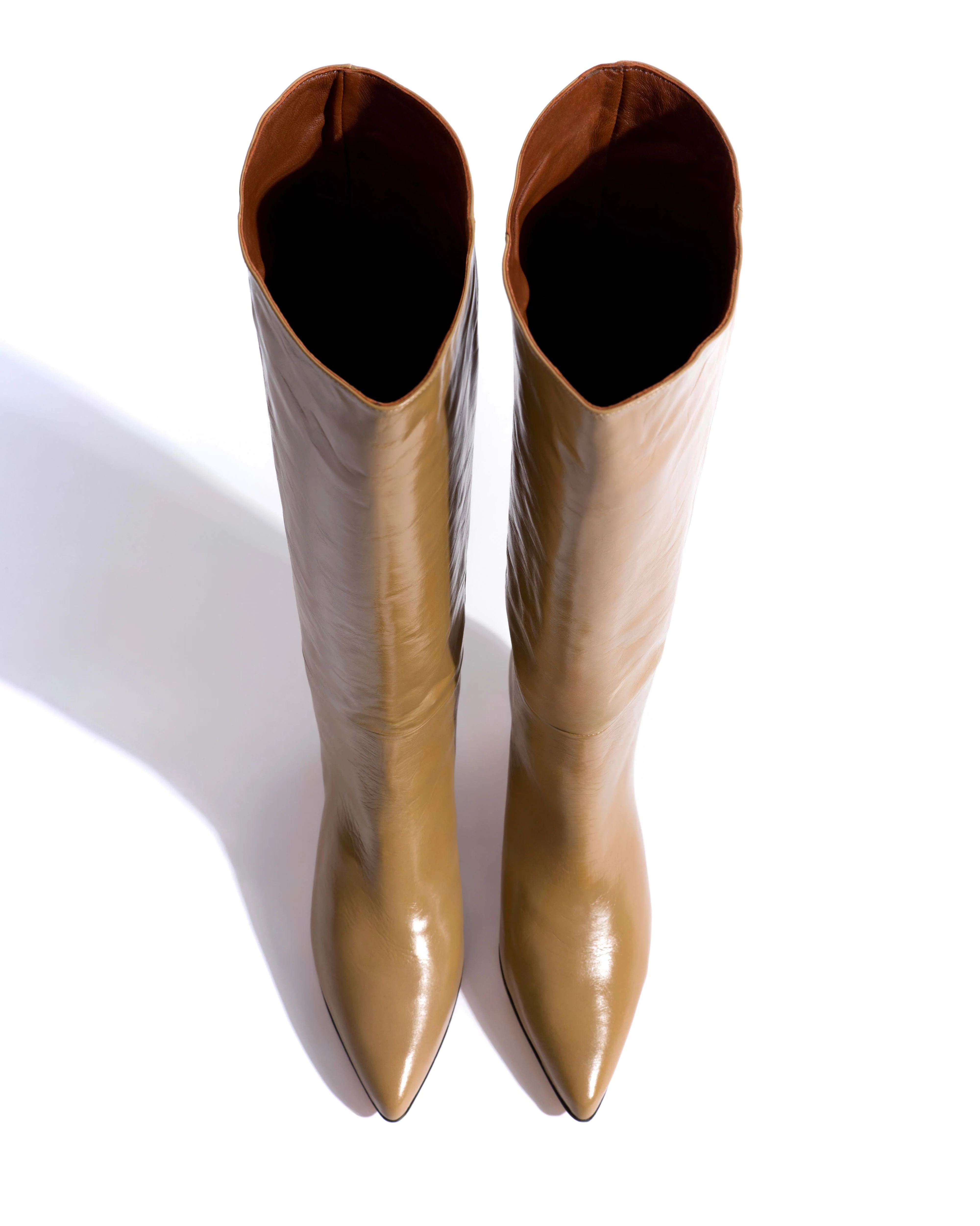Cecilia 40 stiletto Crinkled soft calf Mushroom - Image 4