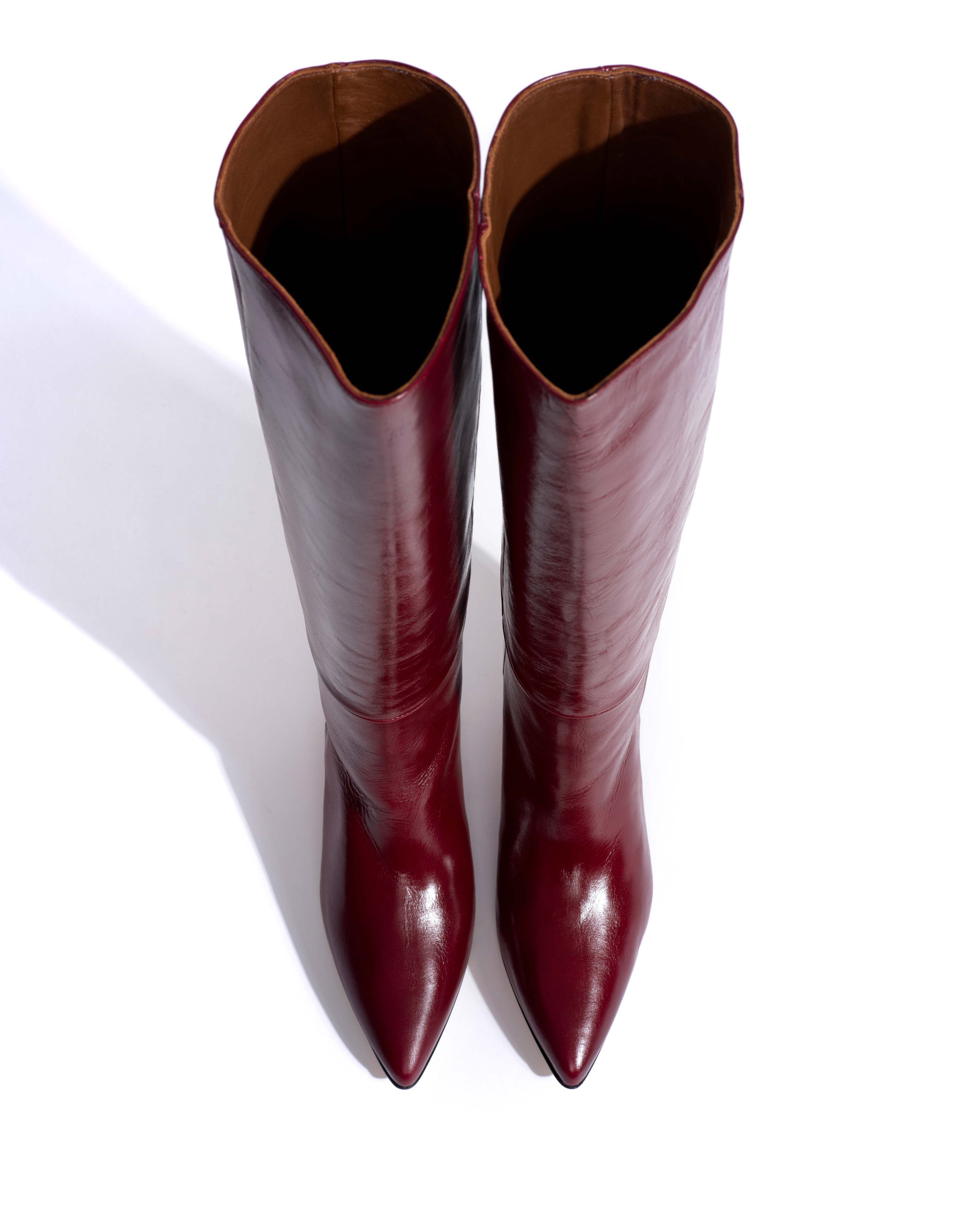 Cecilia 40 stiletto Crinkled soft calf Pomegranate - Image 4