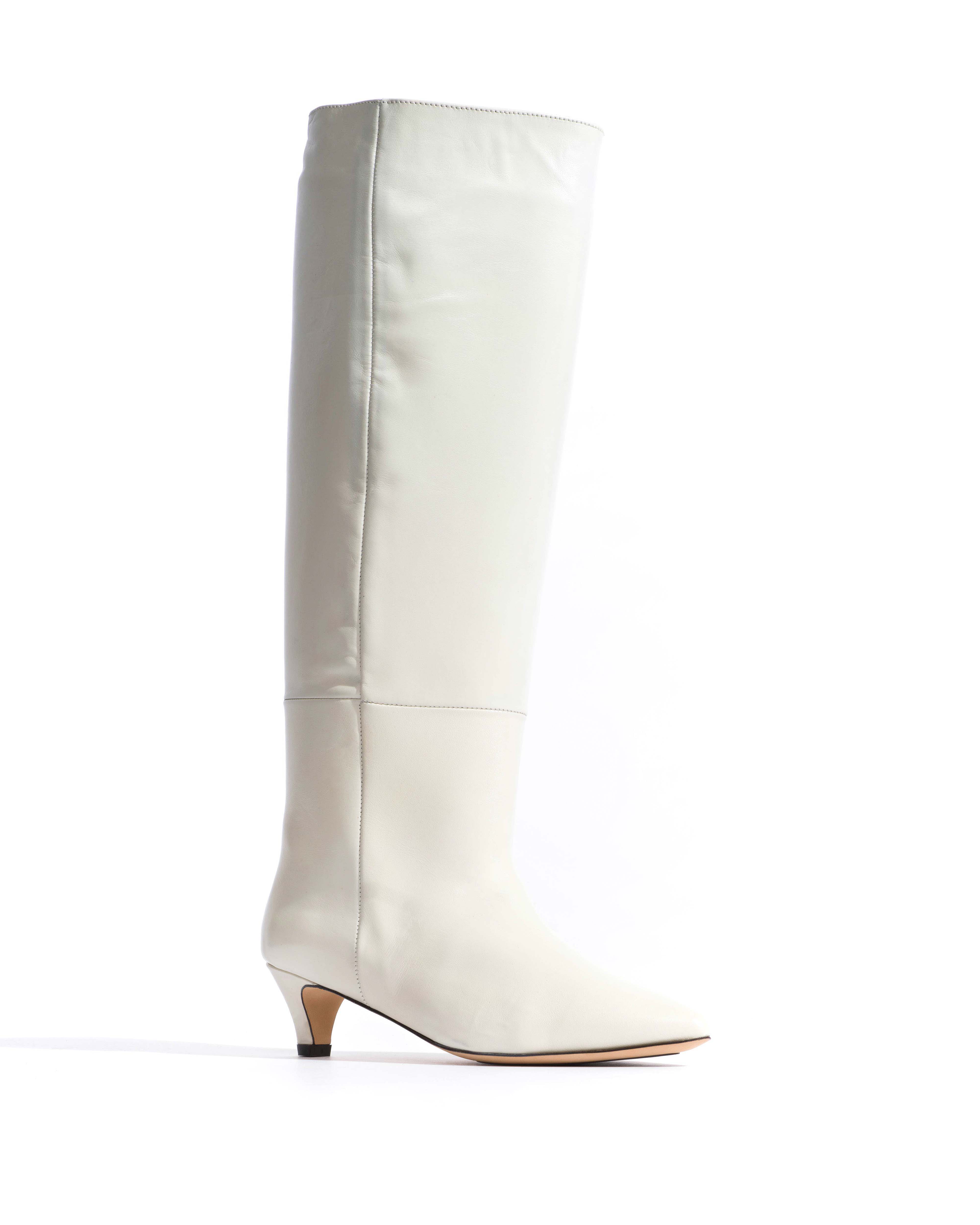 Cecilia 40 stiletto Crinkled soft calf White sand - Image 2