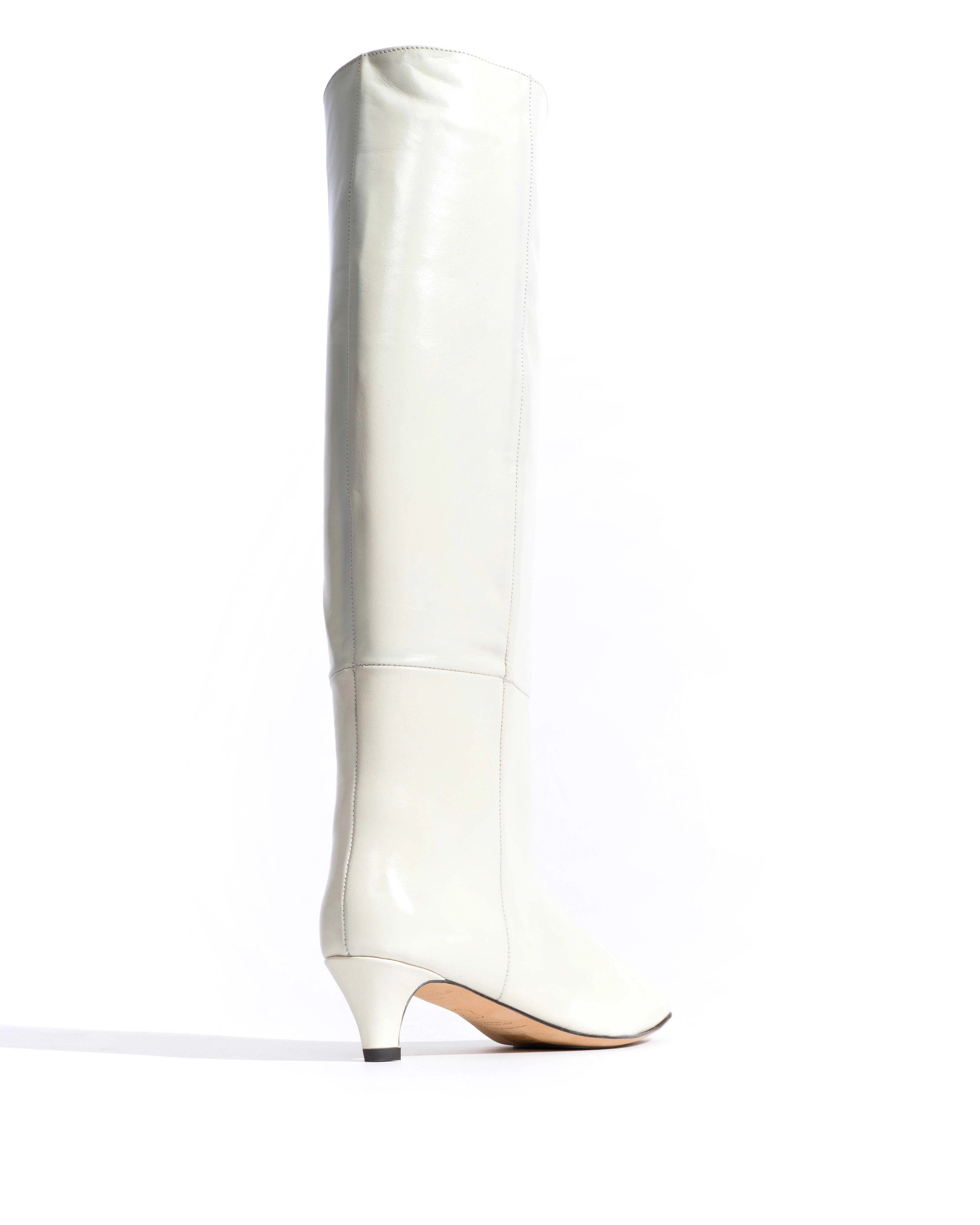 Cecilia 40 stiletto Crinkled soft calf White sand - Image 3