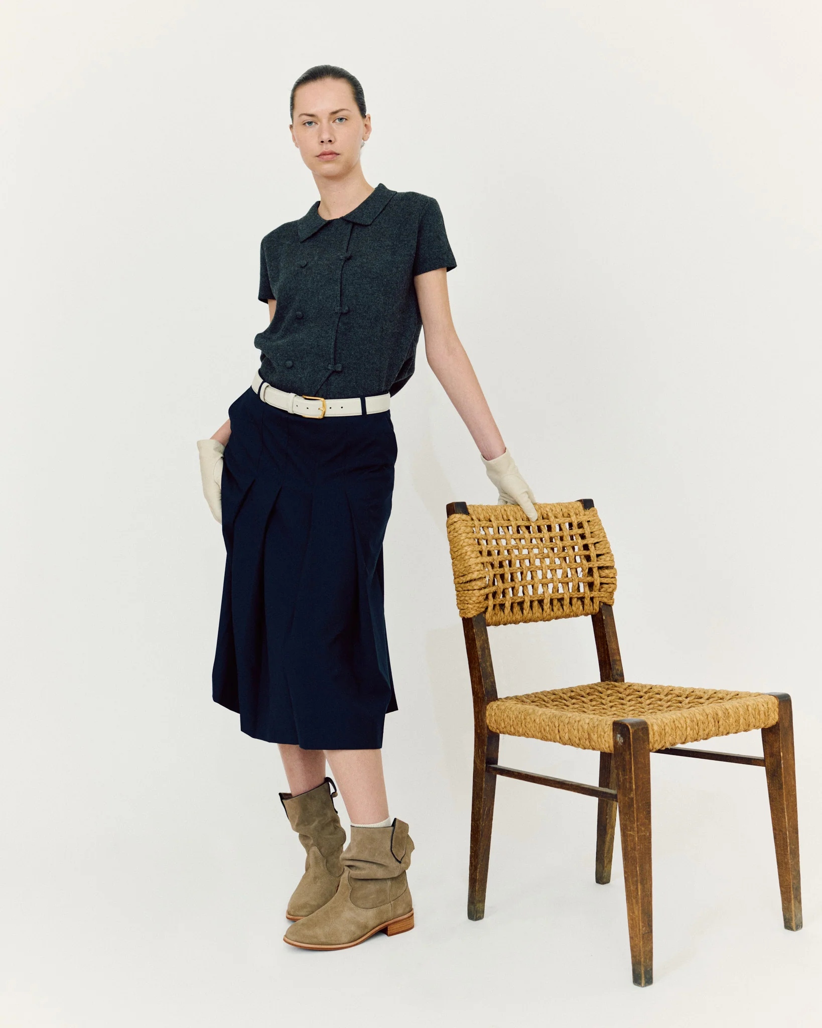 Claudia Calf suede Mushroom - Image 3