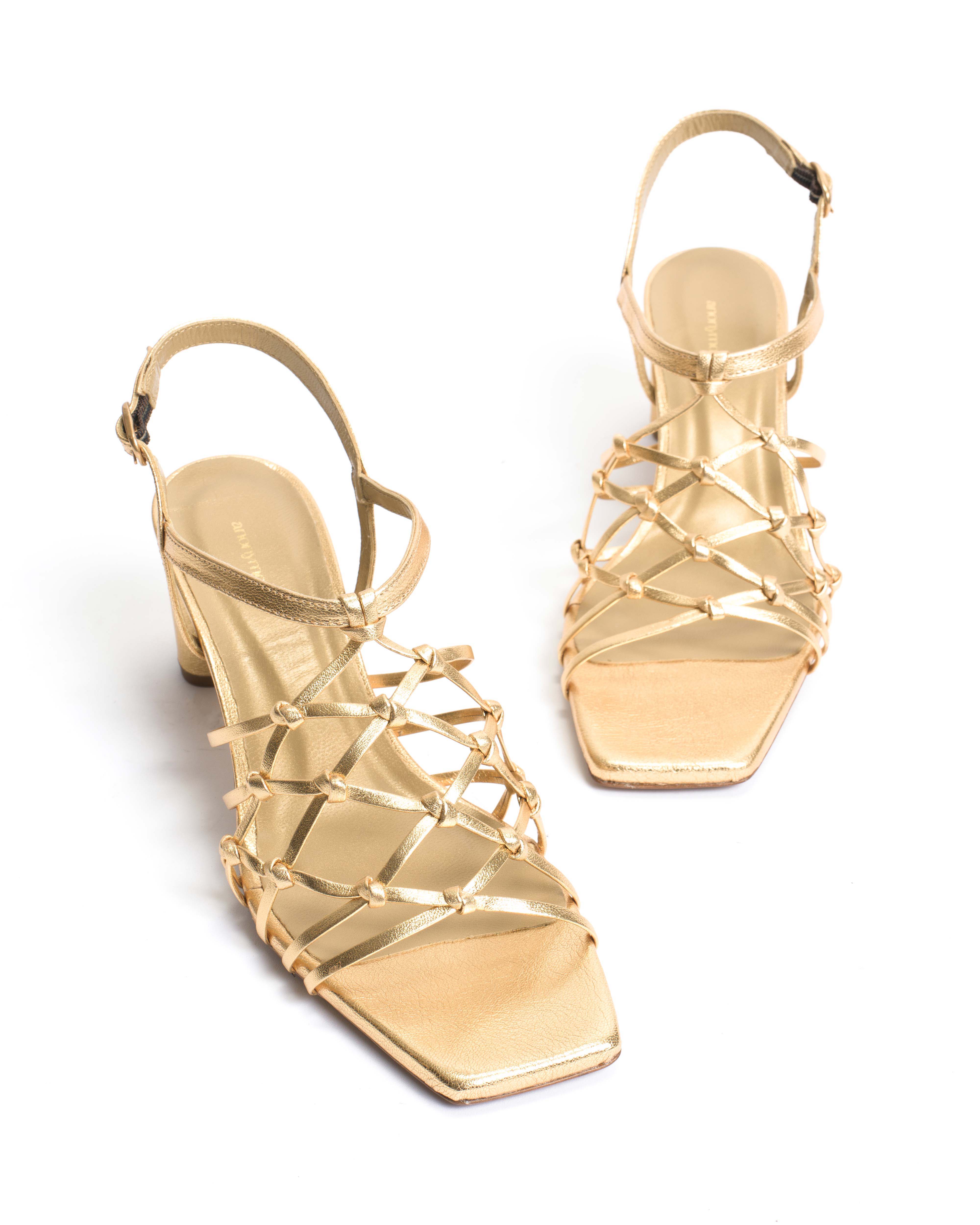 Coco 60 hand-braided Hand-braided leather Gold - Image 6