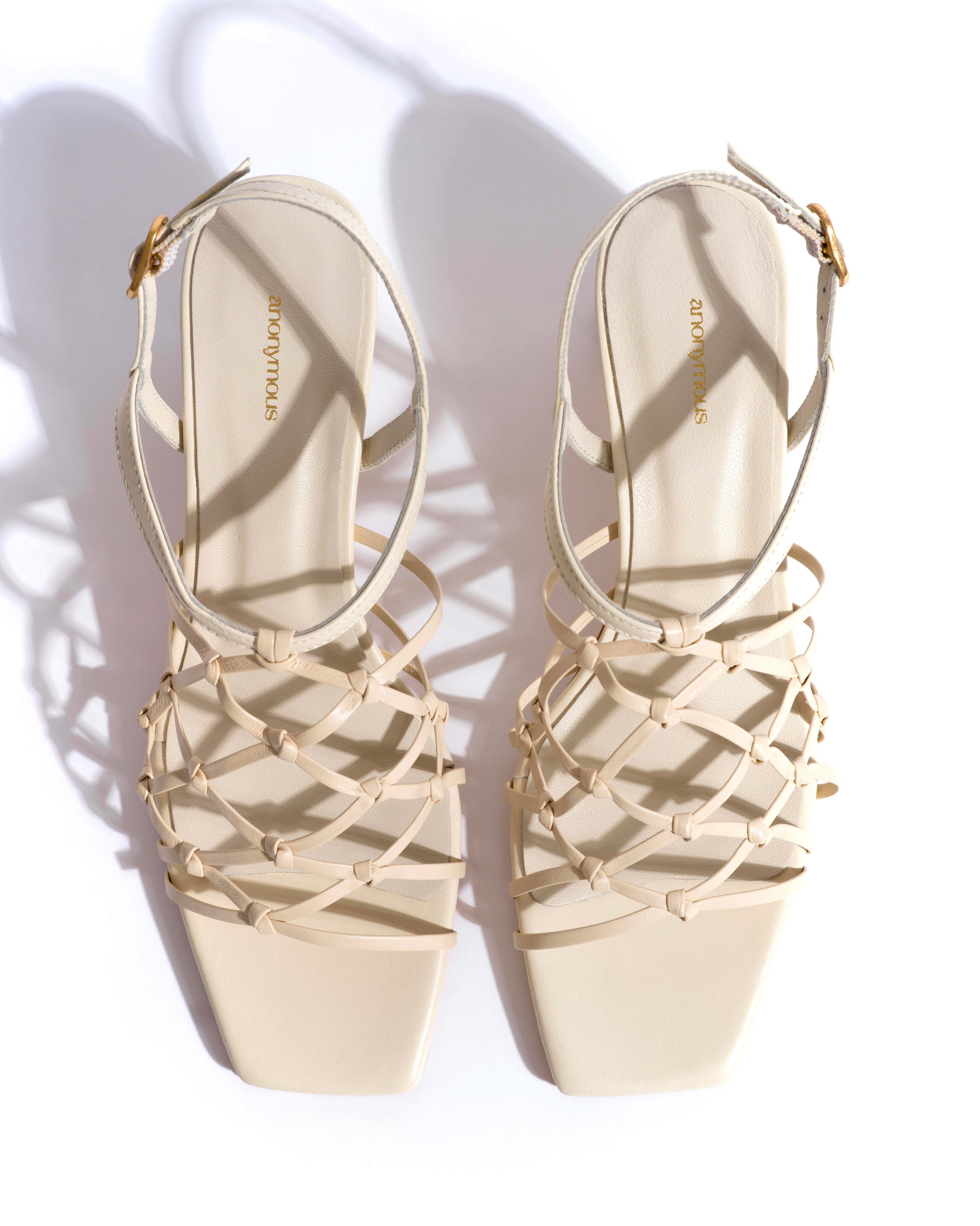 Coco 60 hand-braided Hand-braided leather White sand - Image 4