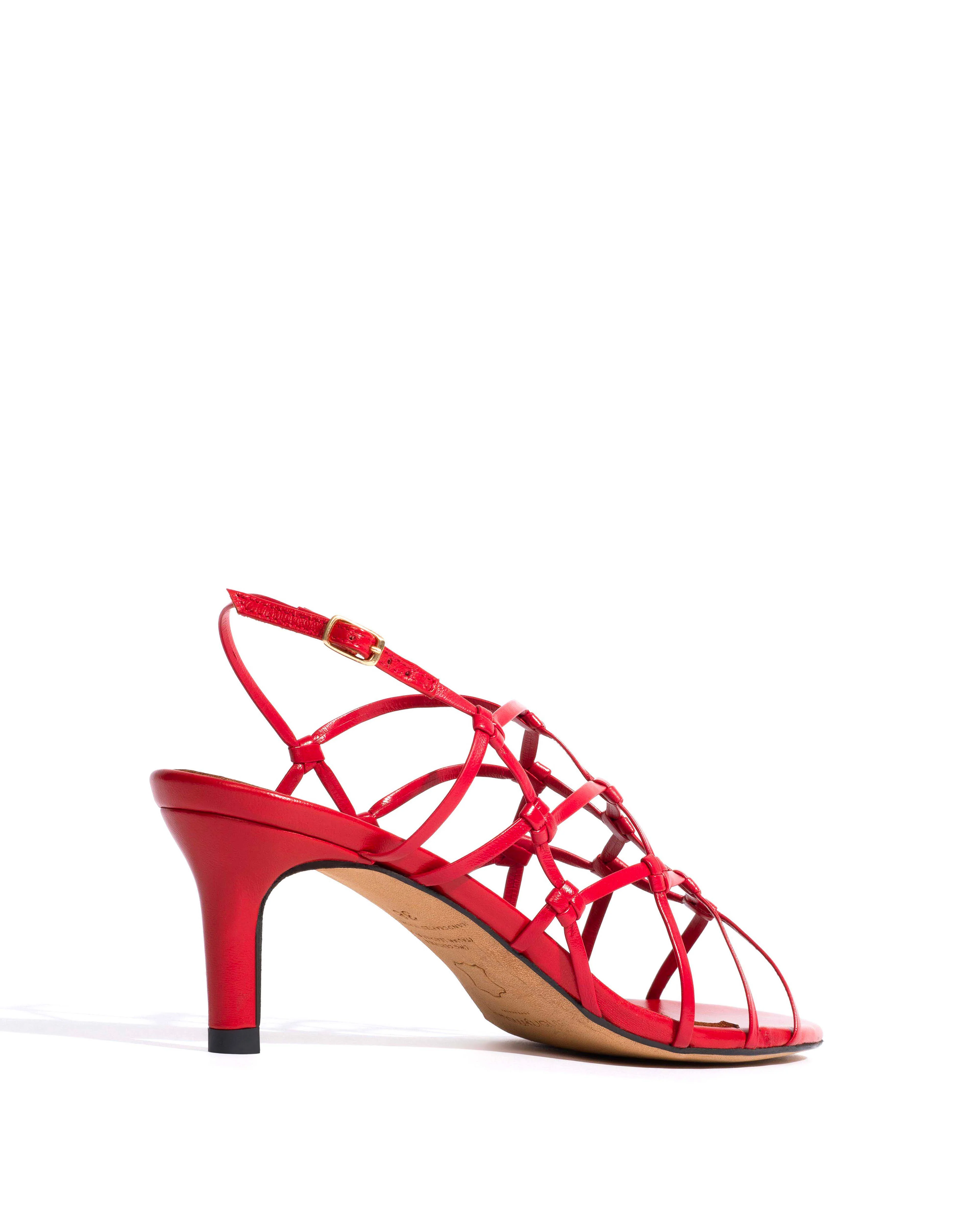 Conie 55 hand-braided Hand-braided leather Ruby red - Image 3