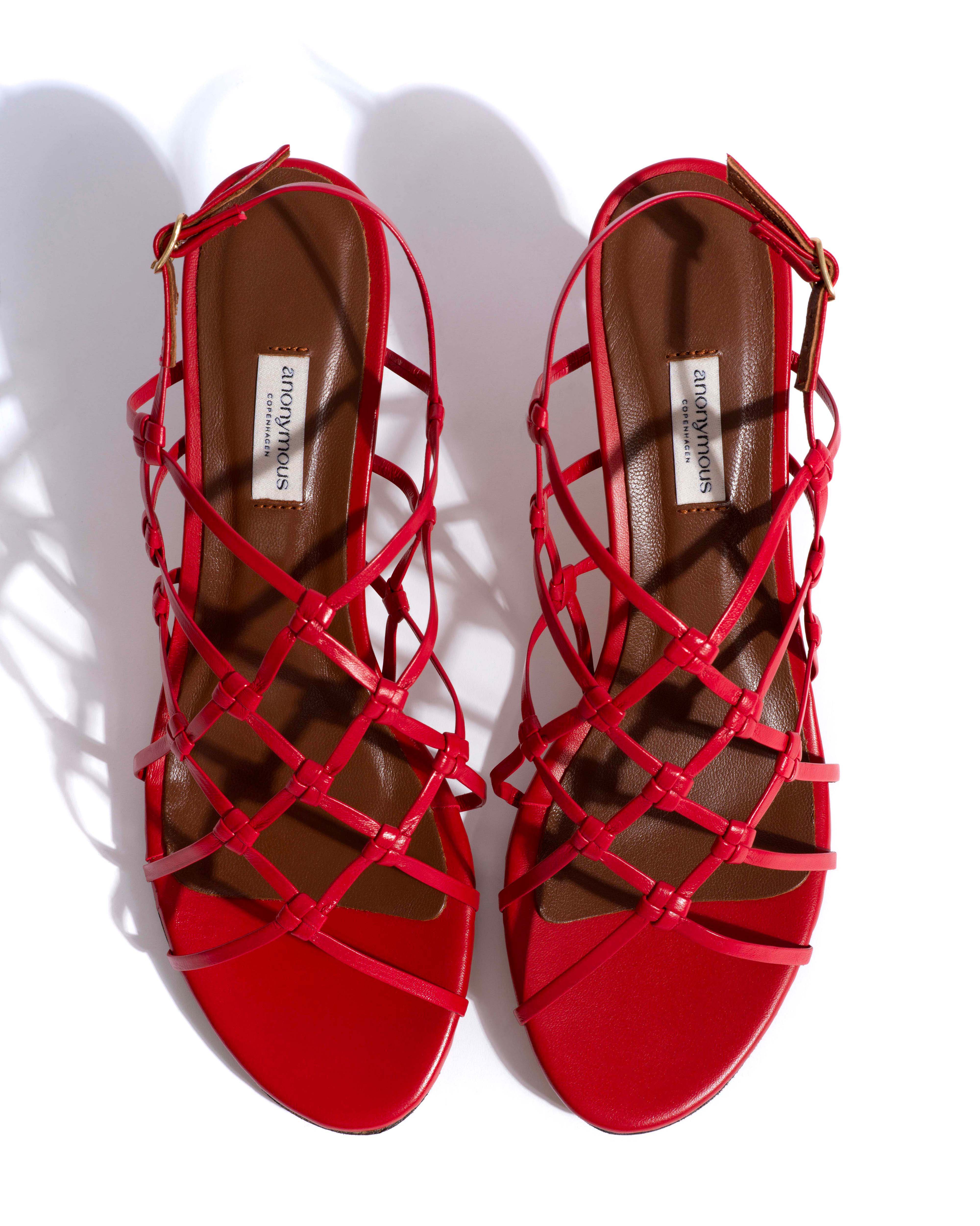 Conie 55 hand-braided Hand-braided leather Ruby red - Image 4