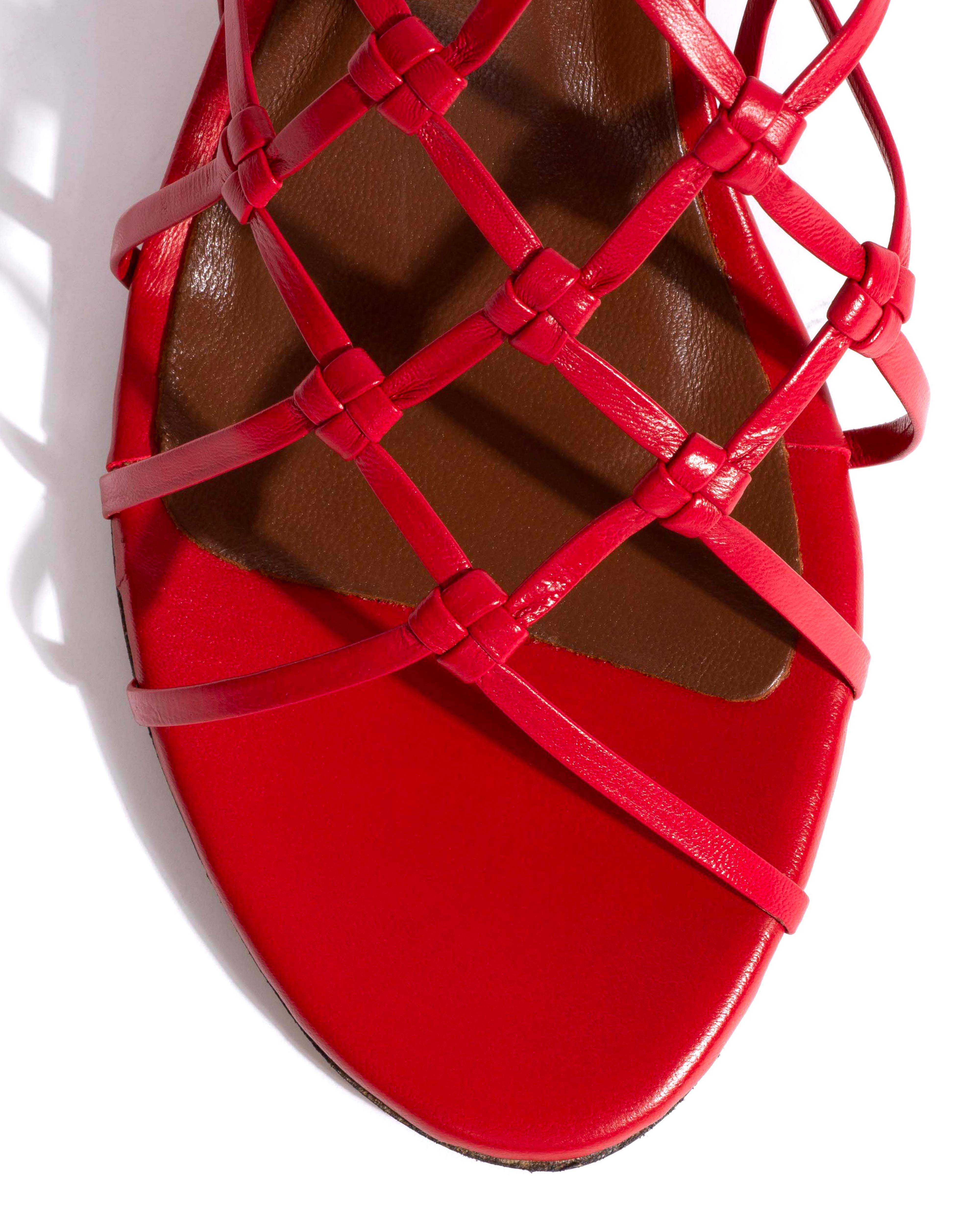 Conie 55 hand-braided Hand-braided leather Ruby red - Image 5