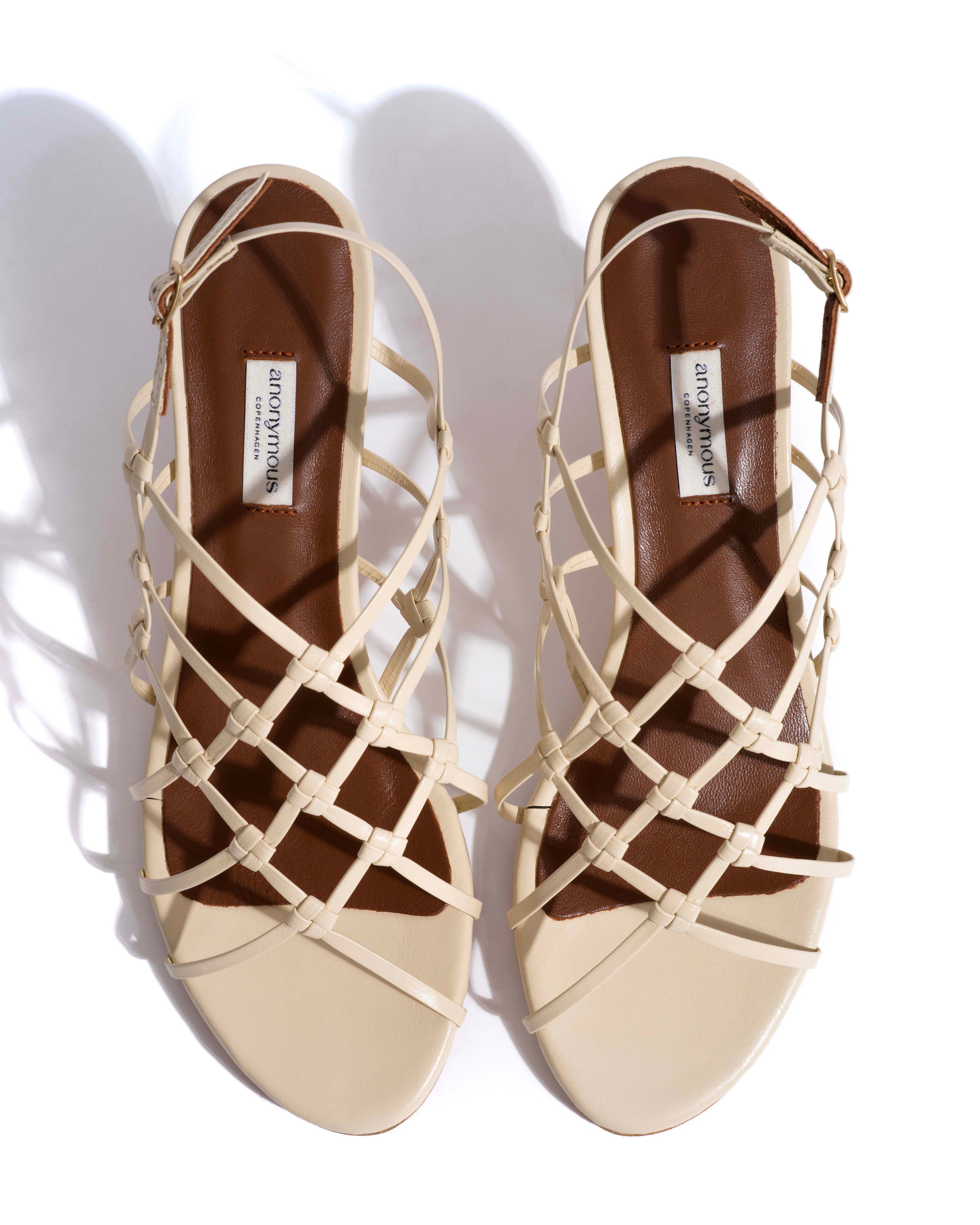 Conie 55 hand-braided Hand-braided leather White sand - Image 5