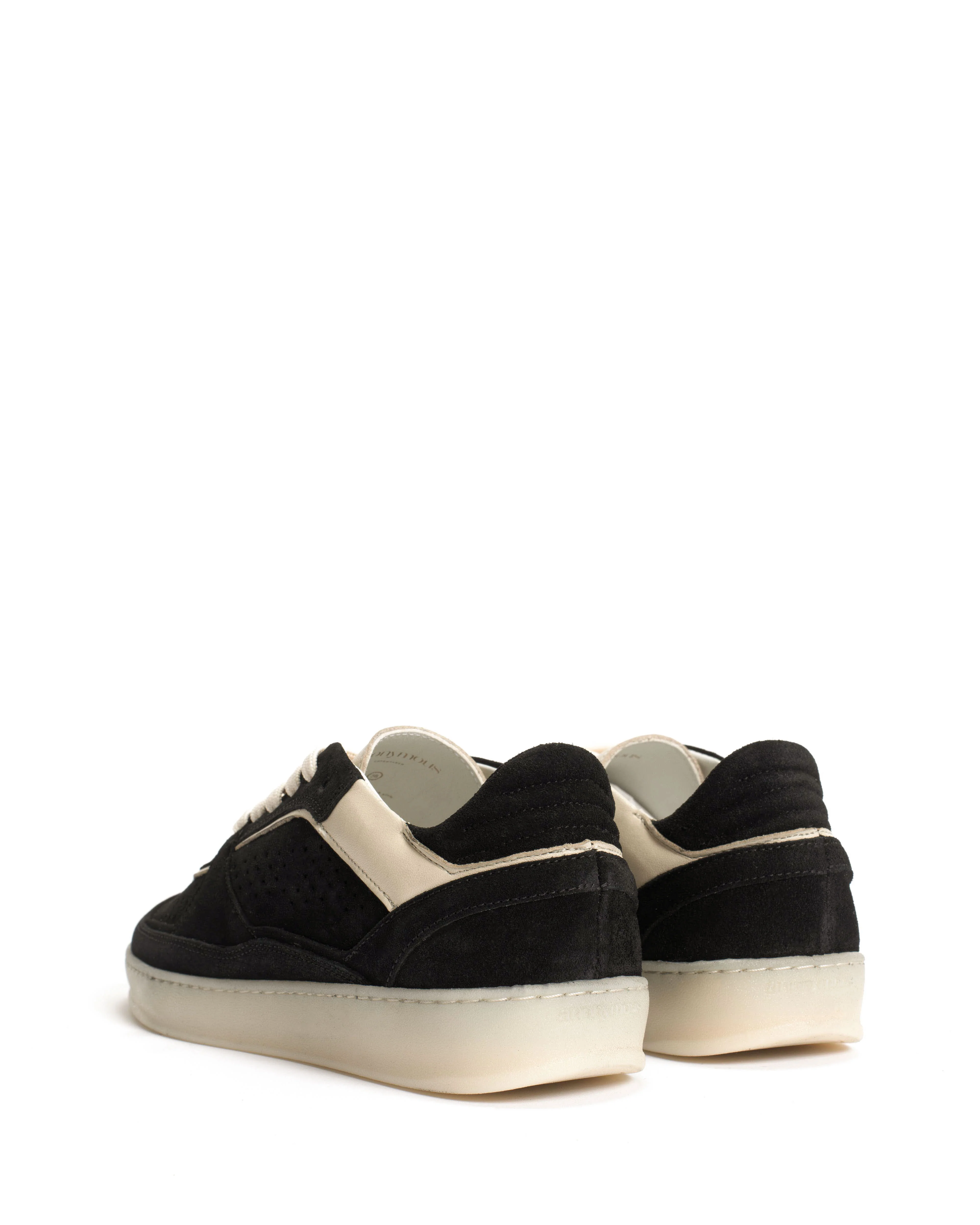 Dabbie Calf suede & sleek leather Black & white sand - Image 4