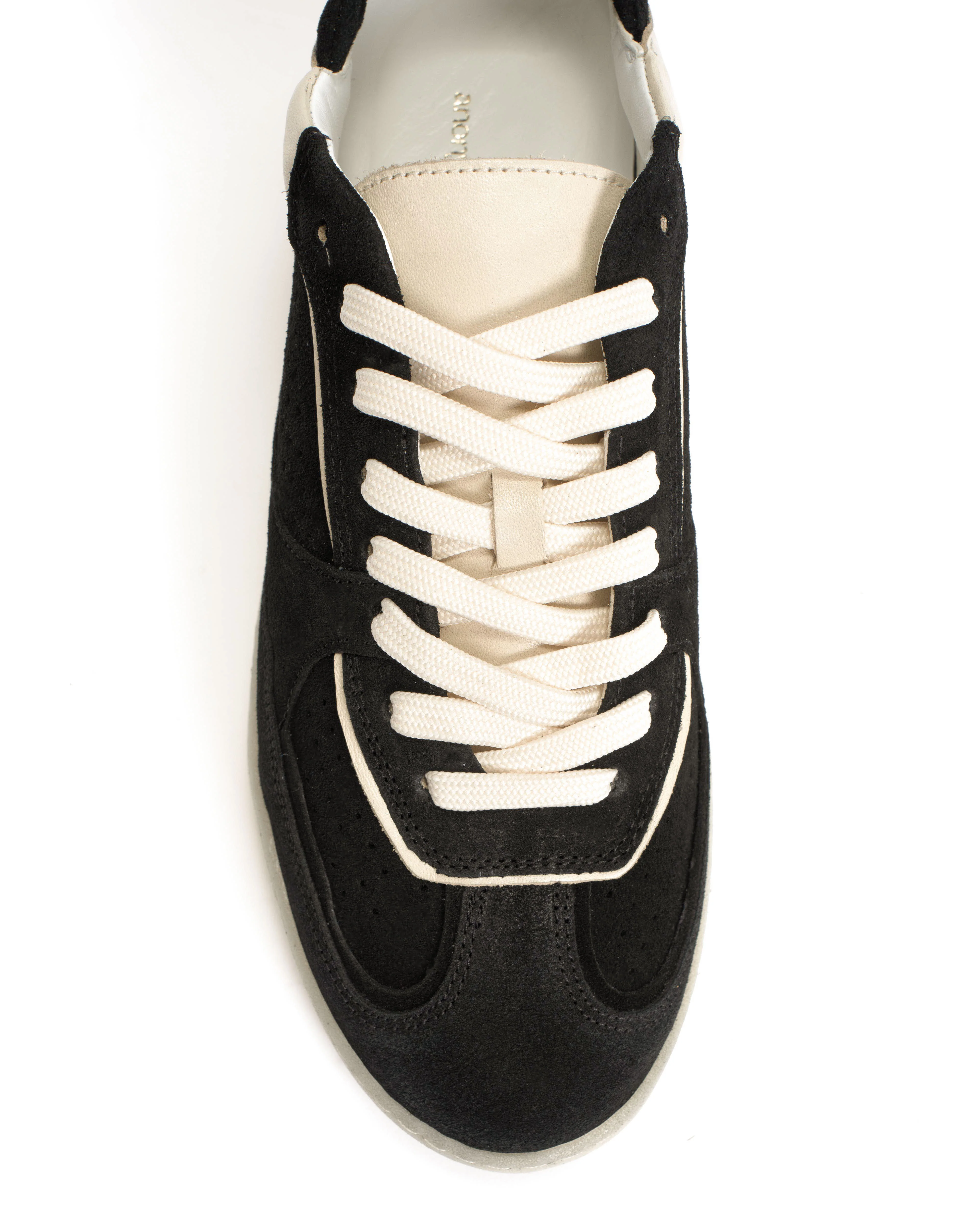 Dabbie Calf suede & sleek leather Black & white sand - Image 7