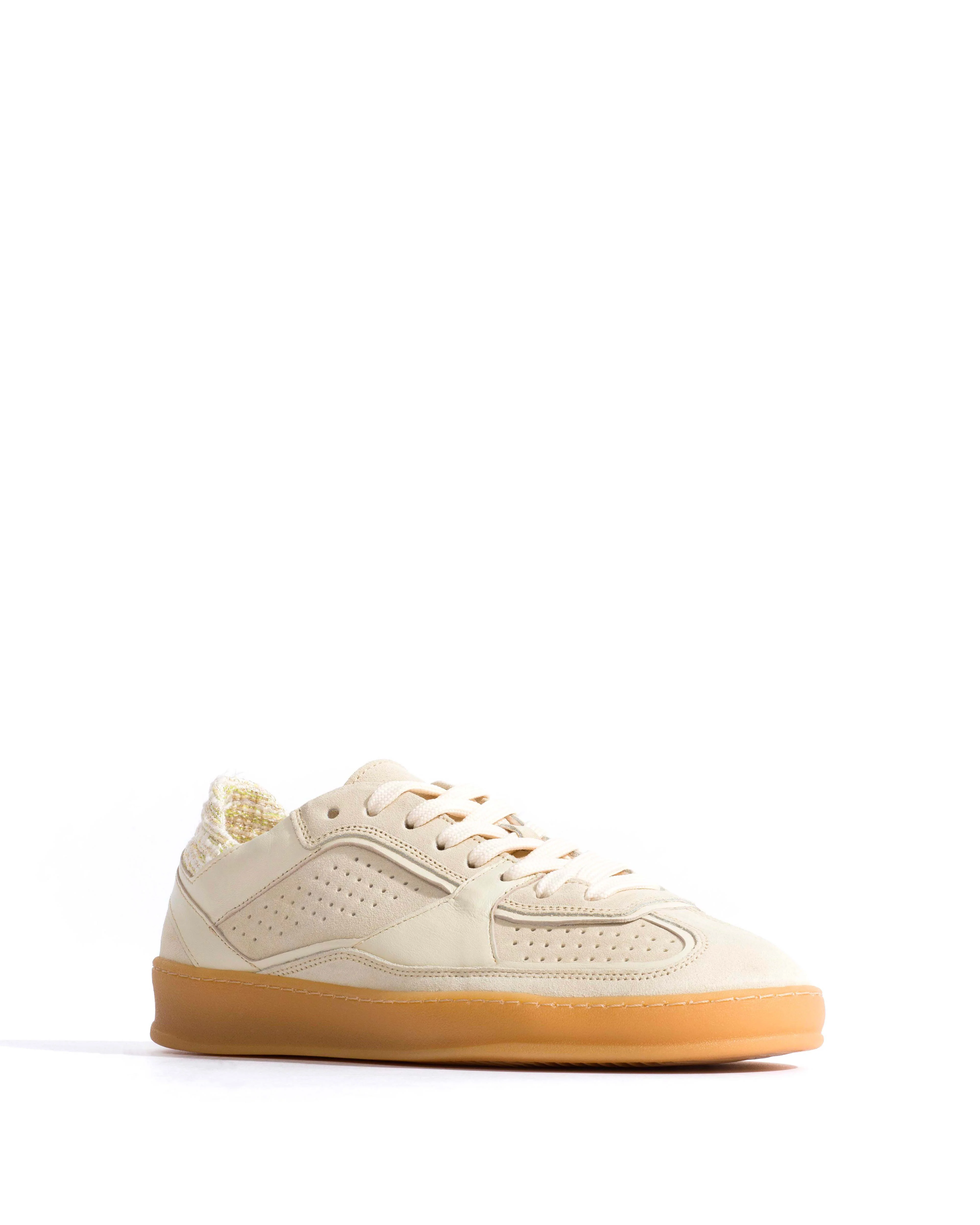 Dabbie Calf suede & sleek leather & boucle Antique white & white sand & pineapple ice - Image 2