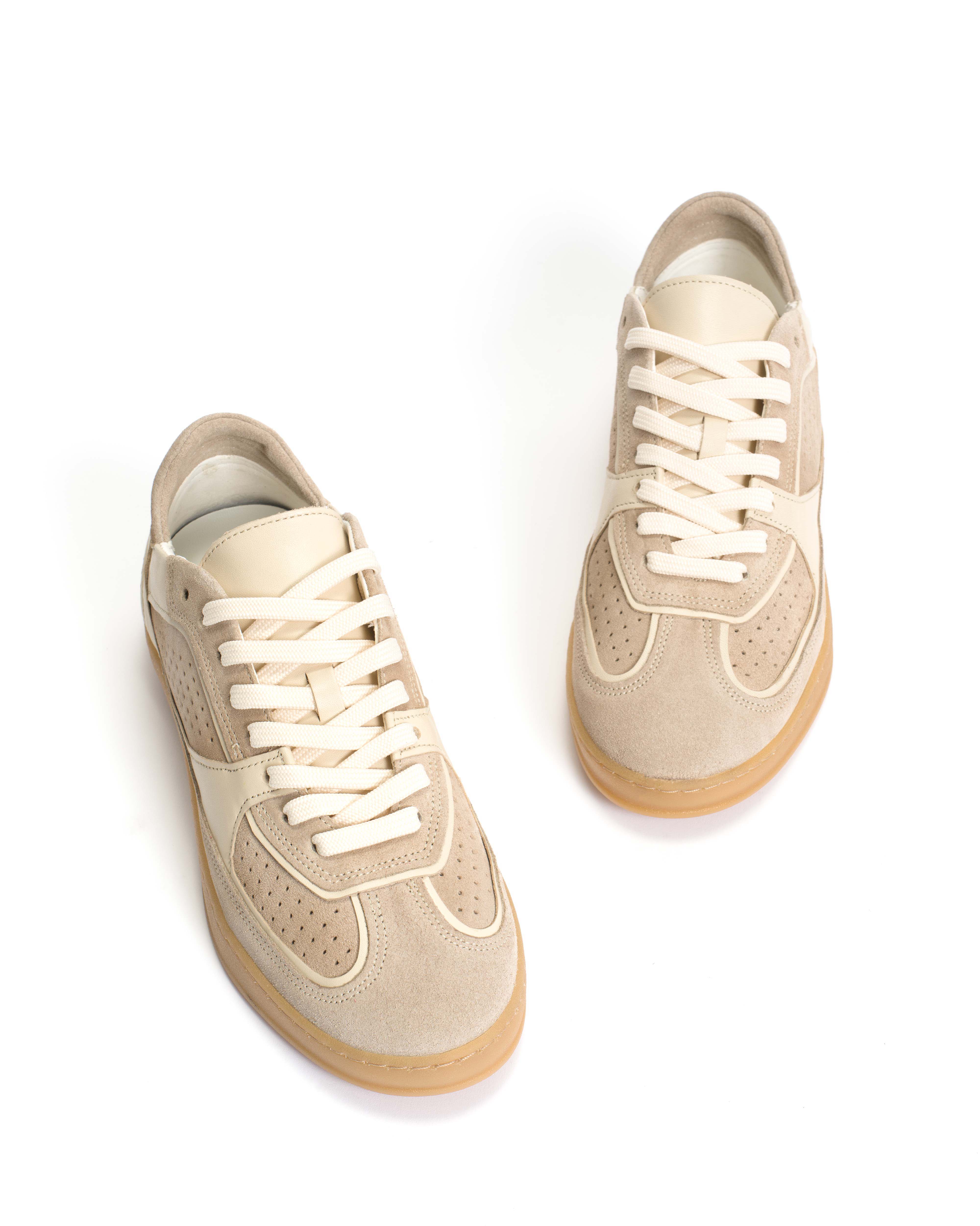 Dabbie Calf suede & soft calf dual & tri color White sand - Image 6