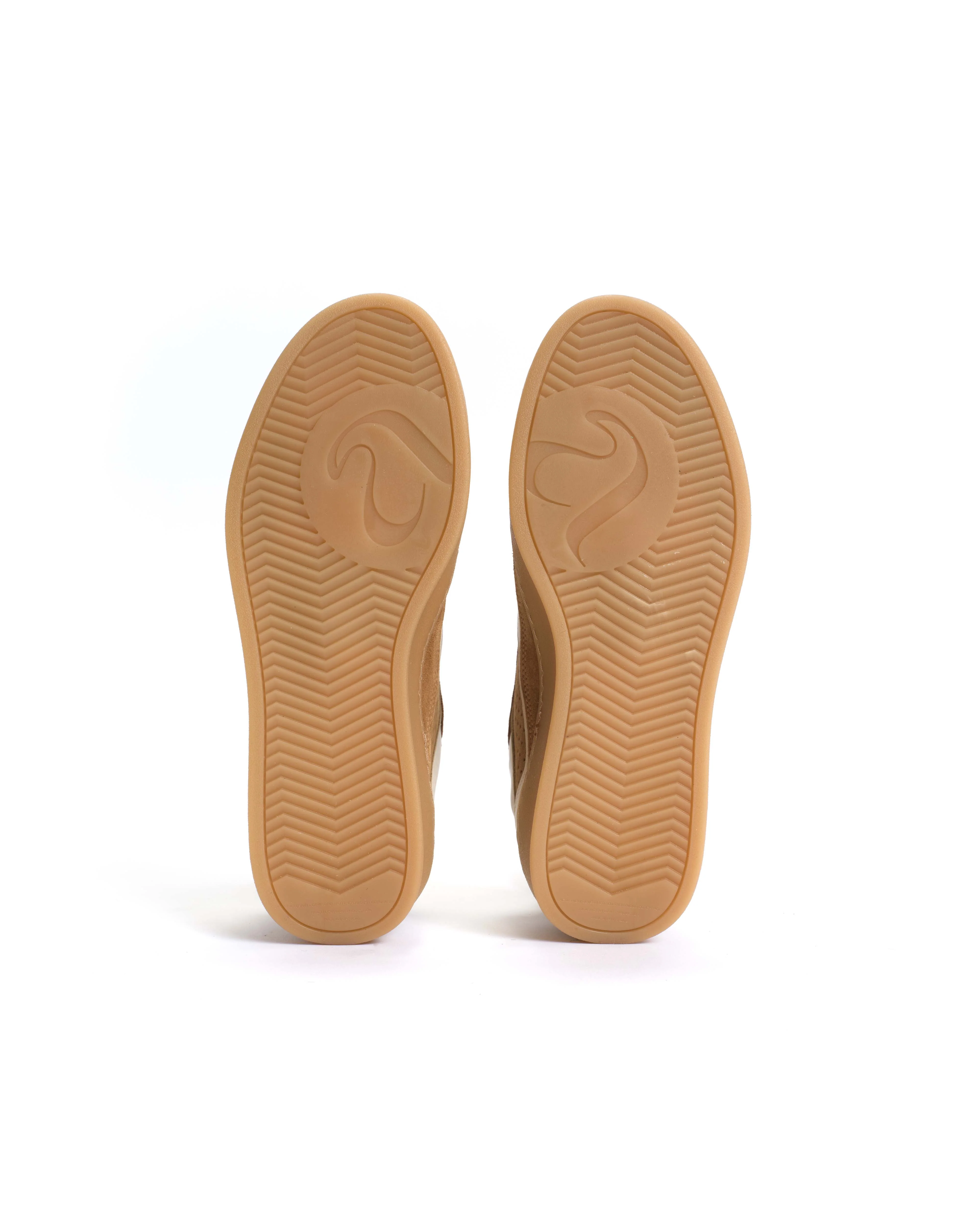 Dabbie Calf suede & soft calf dual & tri color Bamboo brown & white sand & camel - Image 6