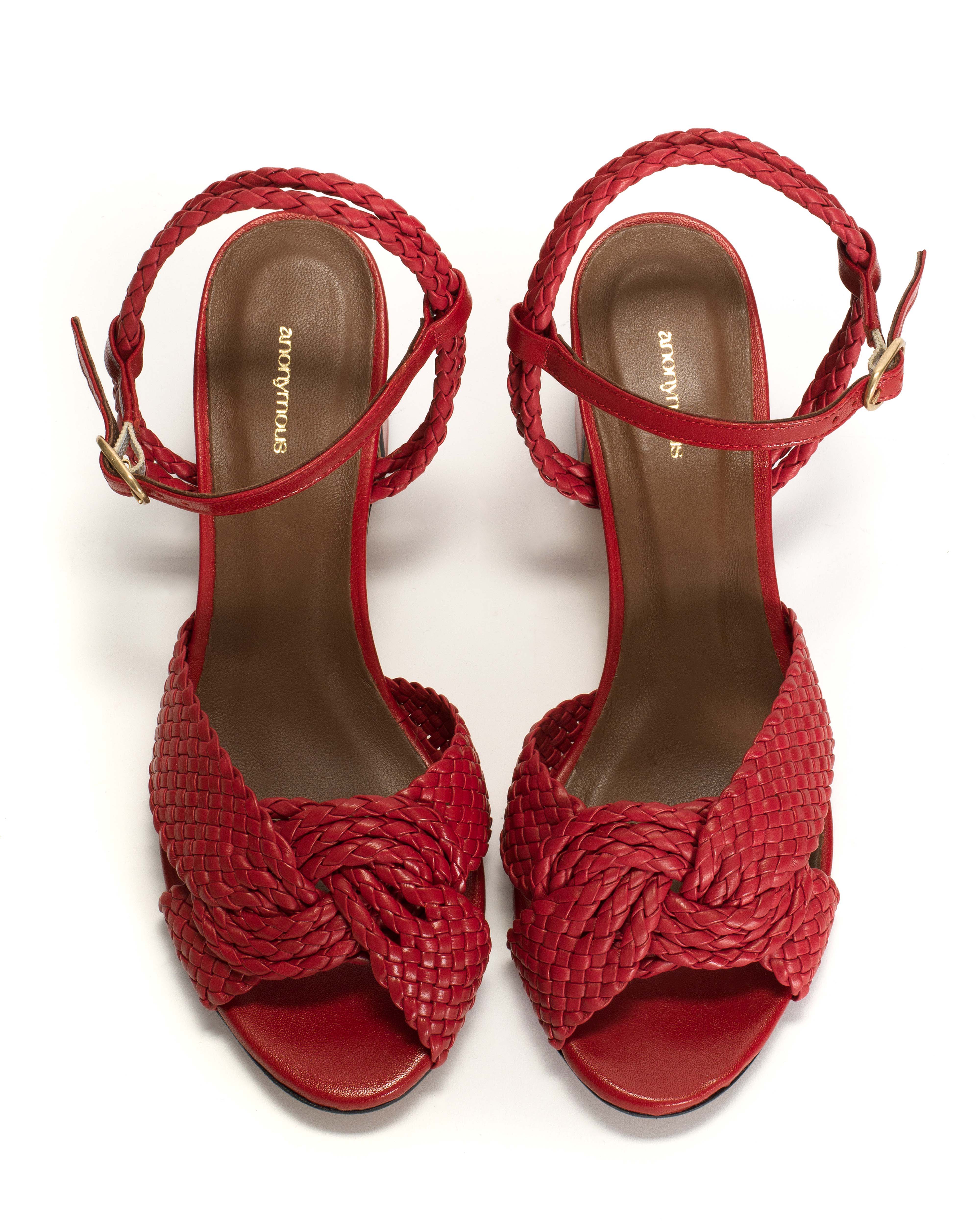 Dilaya 55 hand-braided Hand-braided leather Ruby red - Image 3