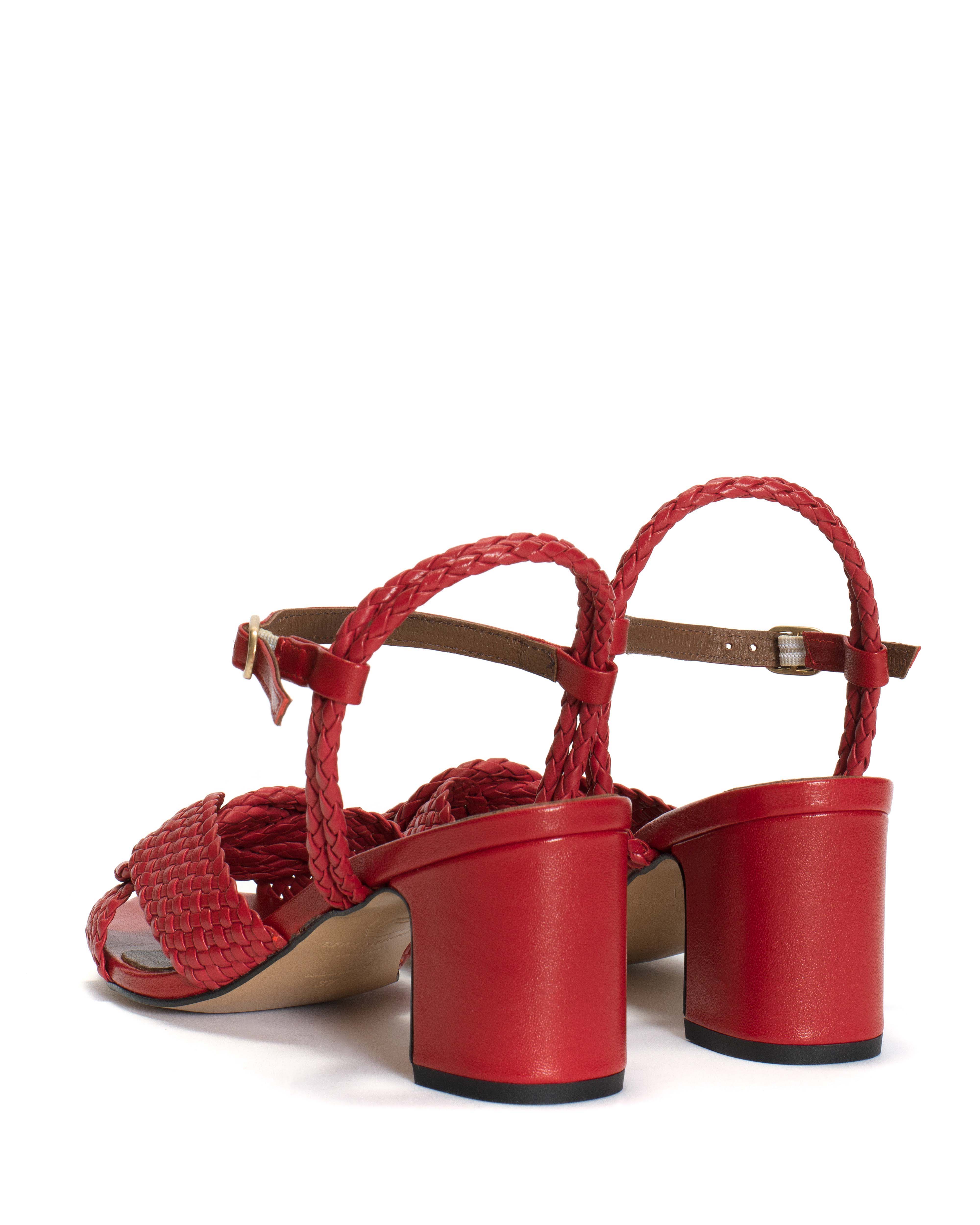Dilaya 55 hand-braided Hand-braided leather Ruby red - Image 4
