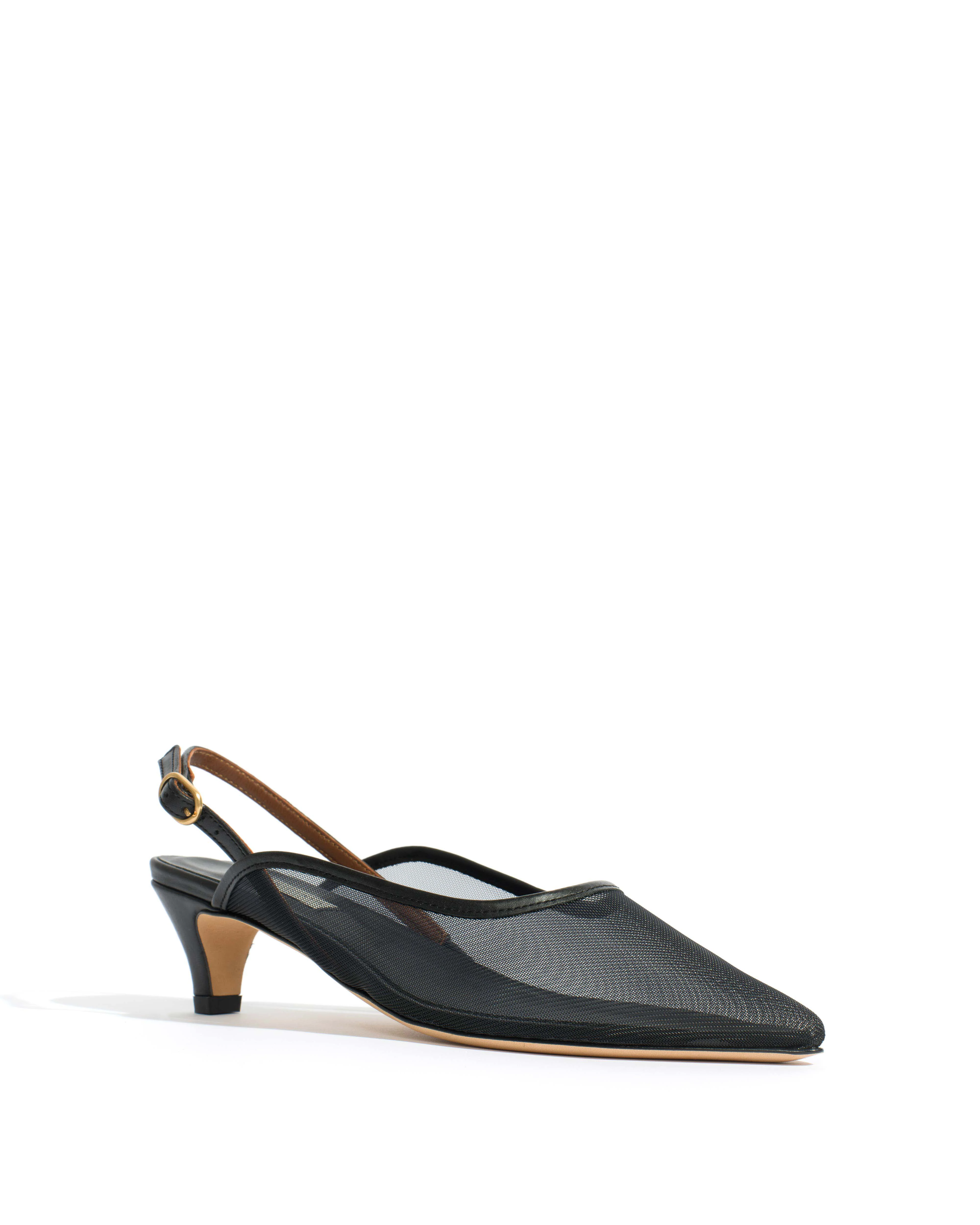 Fanny 40 stiletto mesh Shiny lamb & mesh Black - Image 2