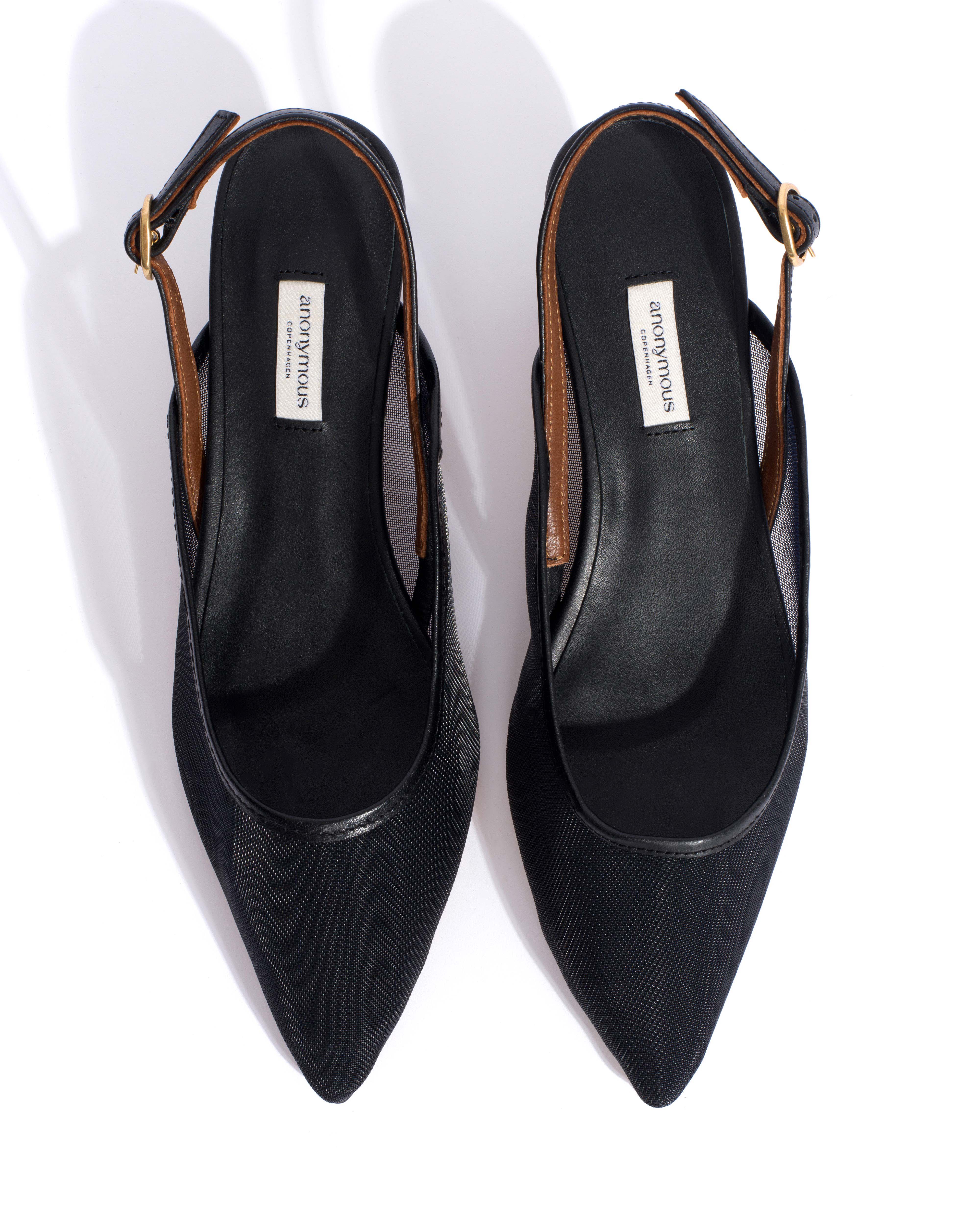 Fanny 40 stiletto mesh Shiny lamb & mesh Black - Image 4
