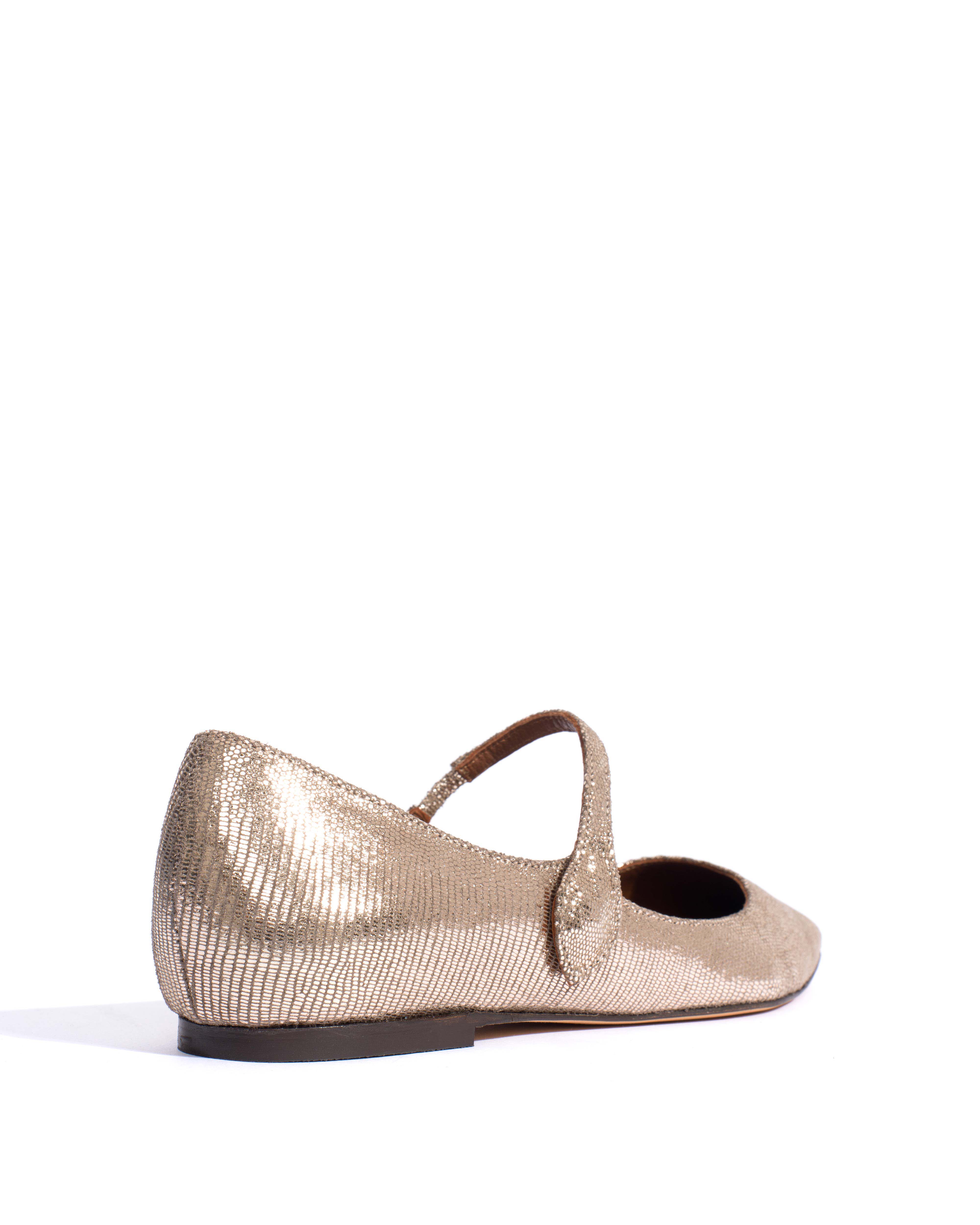 Fifi Lizard metallic goat Vintage champagne - Image 3