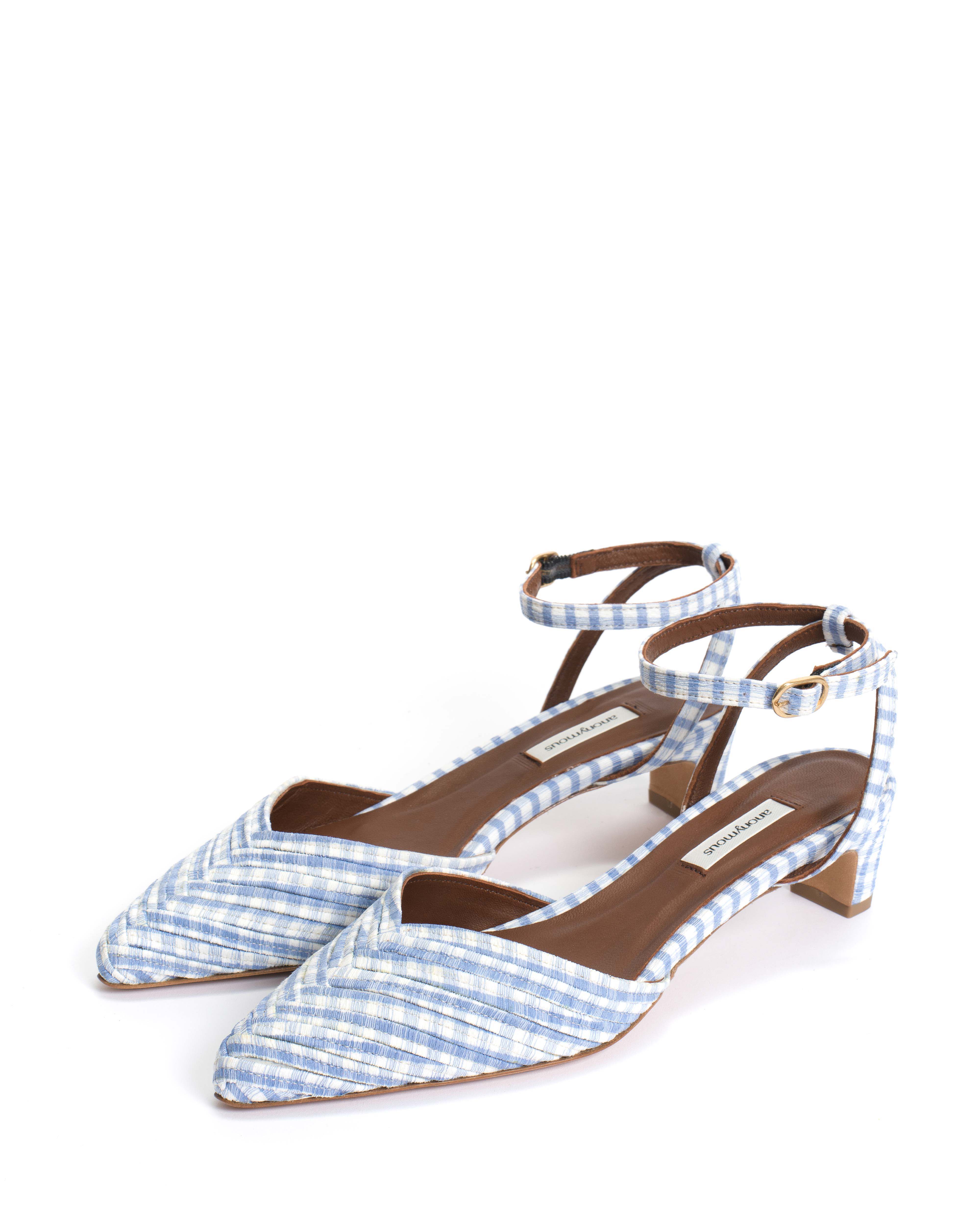 Givia 40 Pleated gingham Bubble blue - Image 2