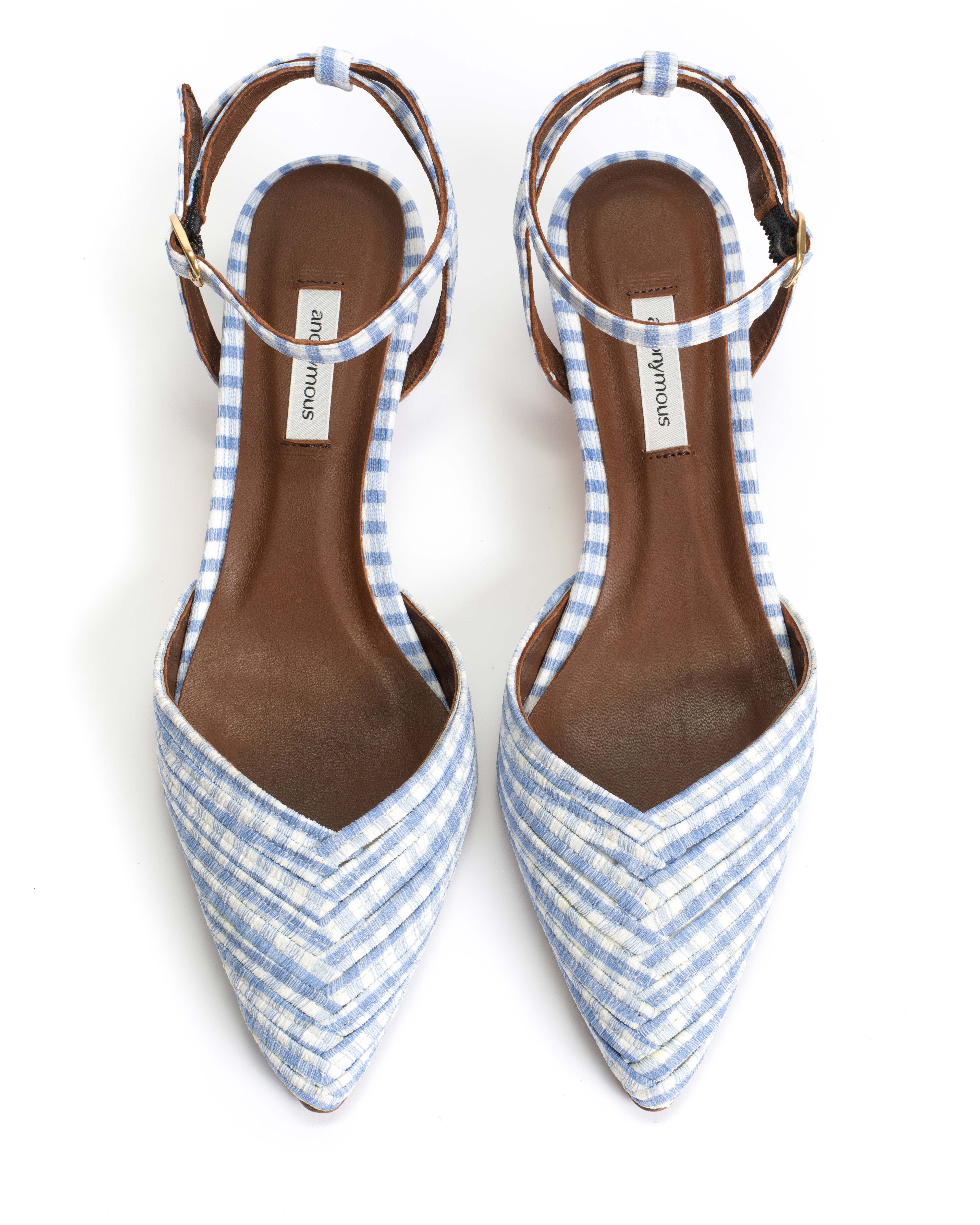 Givia 40 Pleated gingham Bubble blue - Image 3