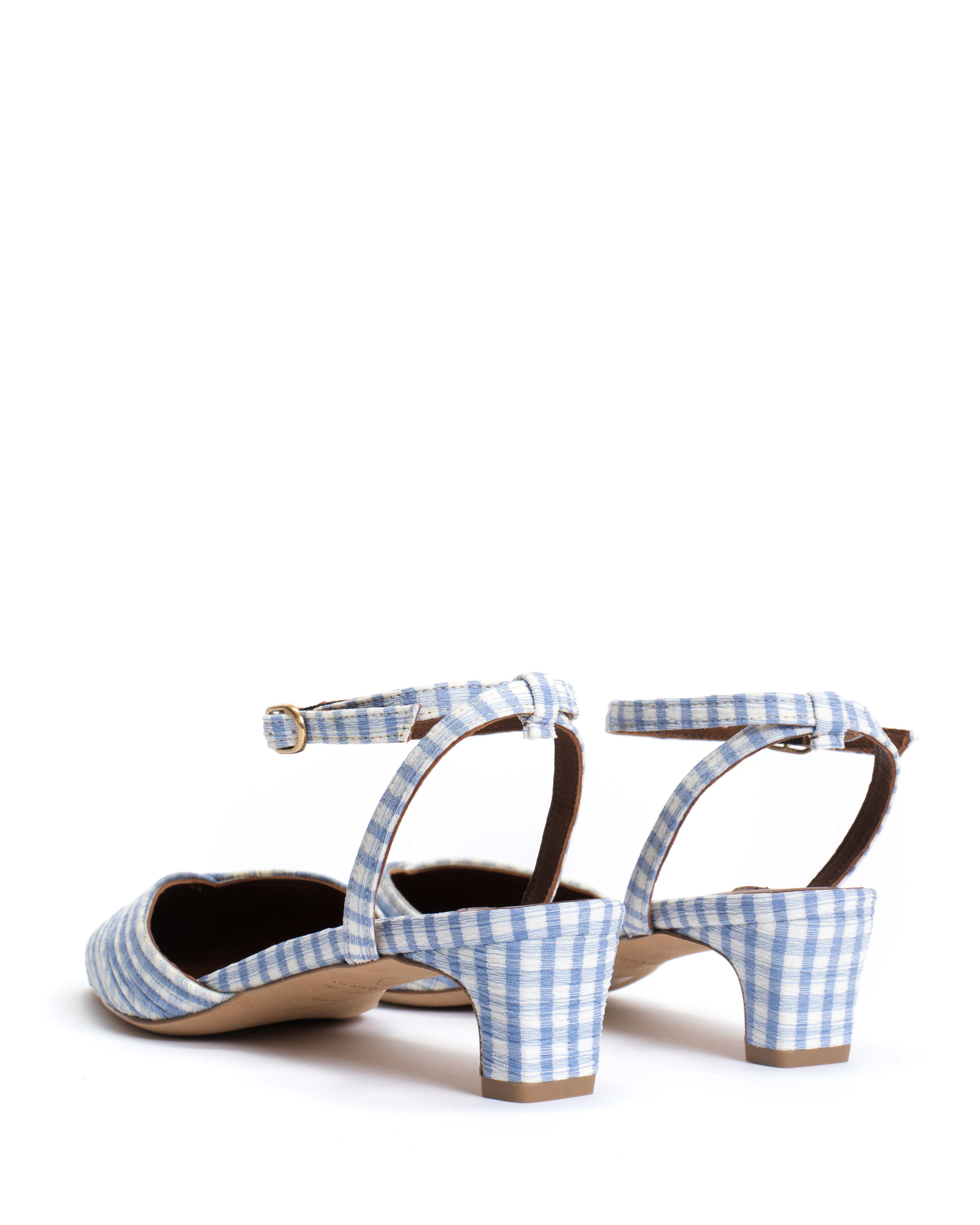 Givia 40 Pleated gingham Bubble blue - Image 4