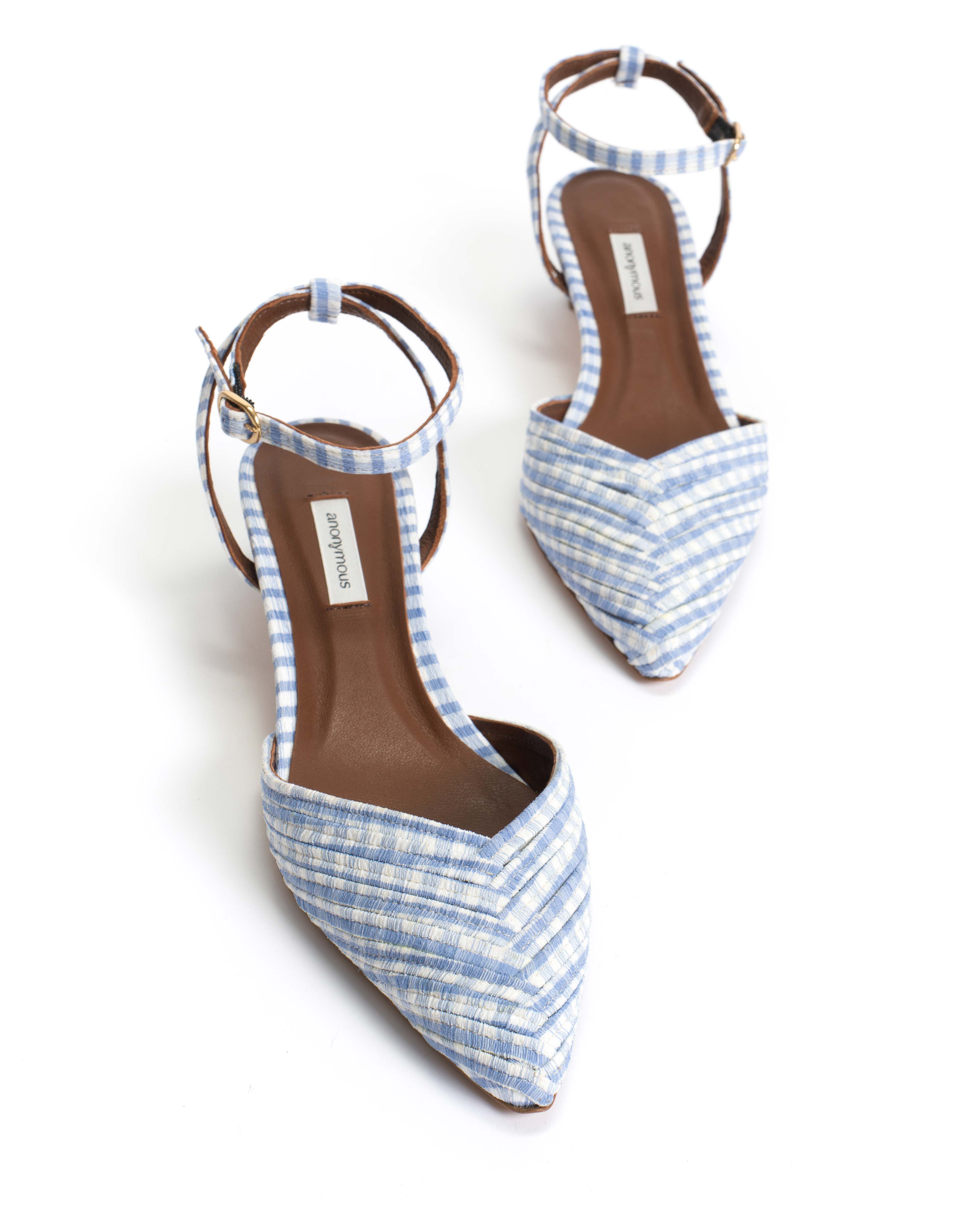 Givia 40 Pleated gingham Bubble blue - Image 5