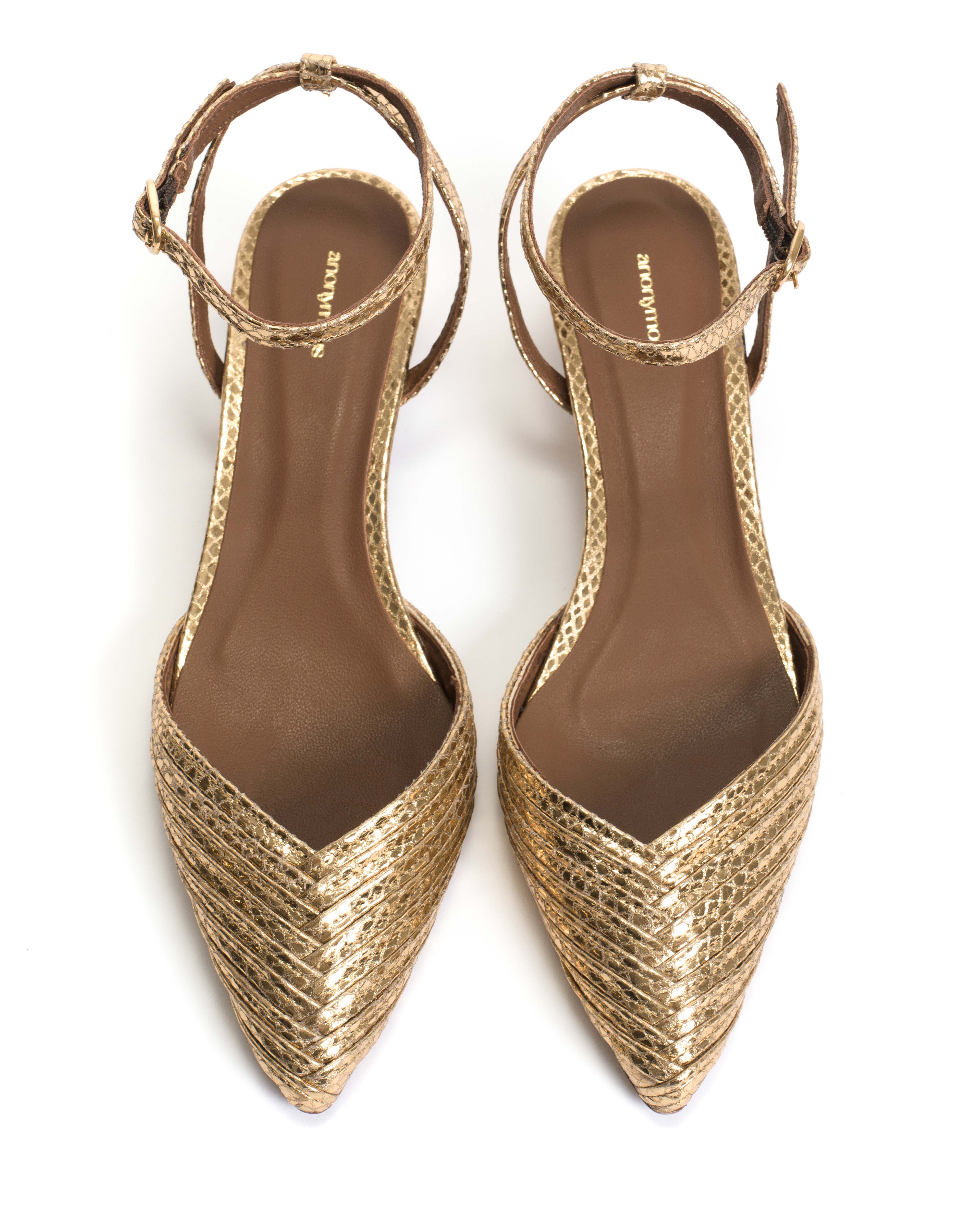 Givia 40 Snake metallic calf Gold - Image 3