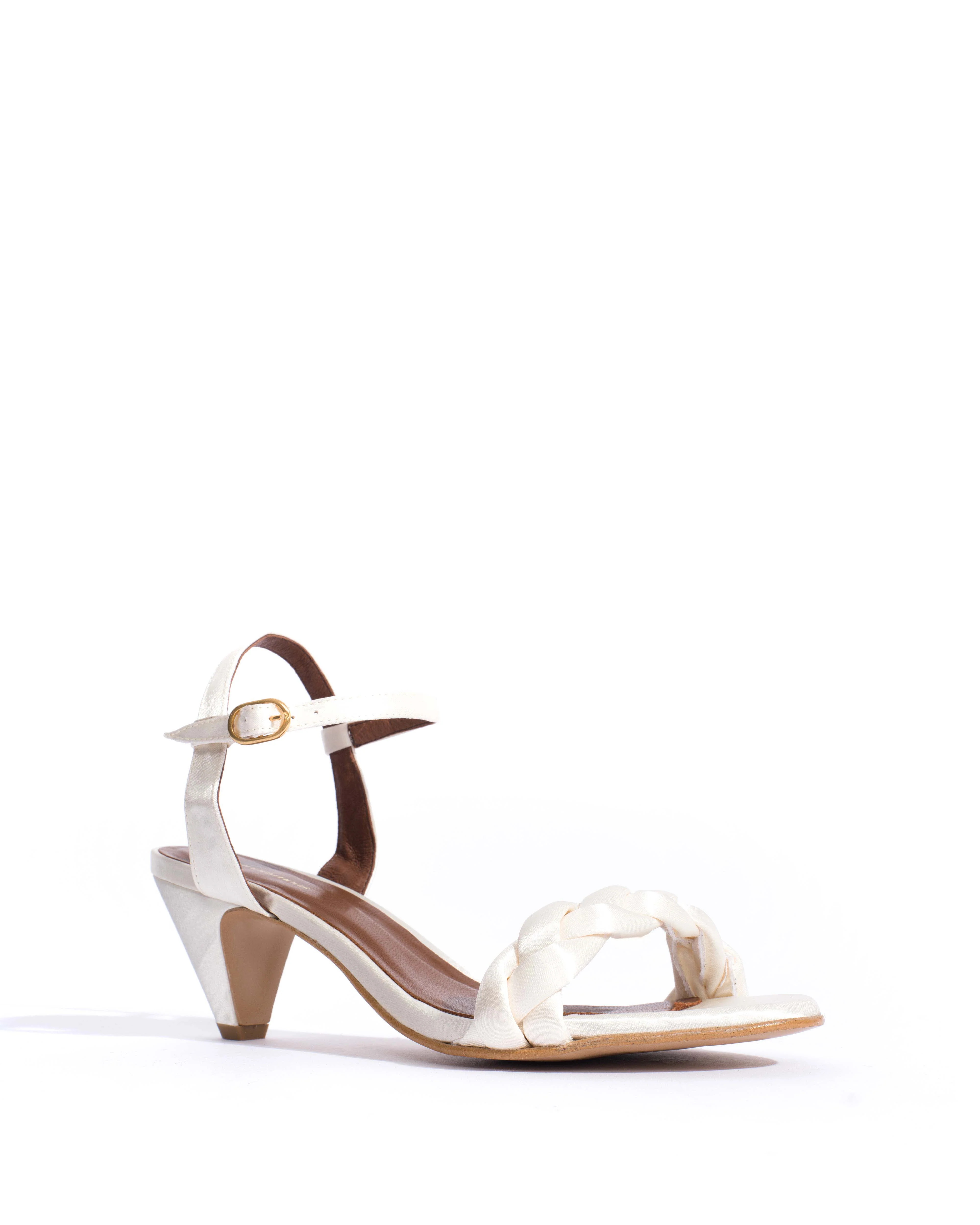 Grace 50 stiletto Antique satin Pearl white - Image 2
