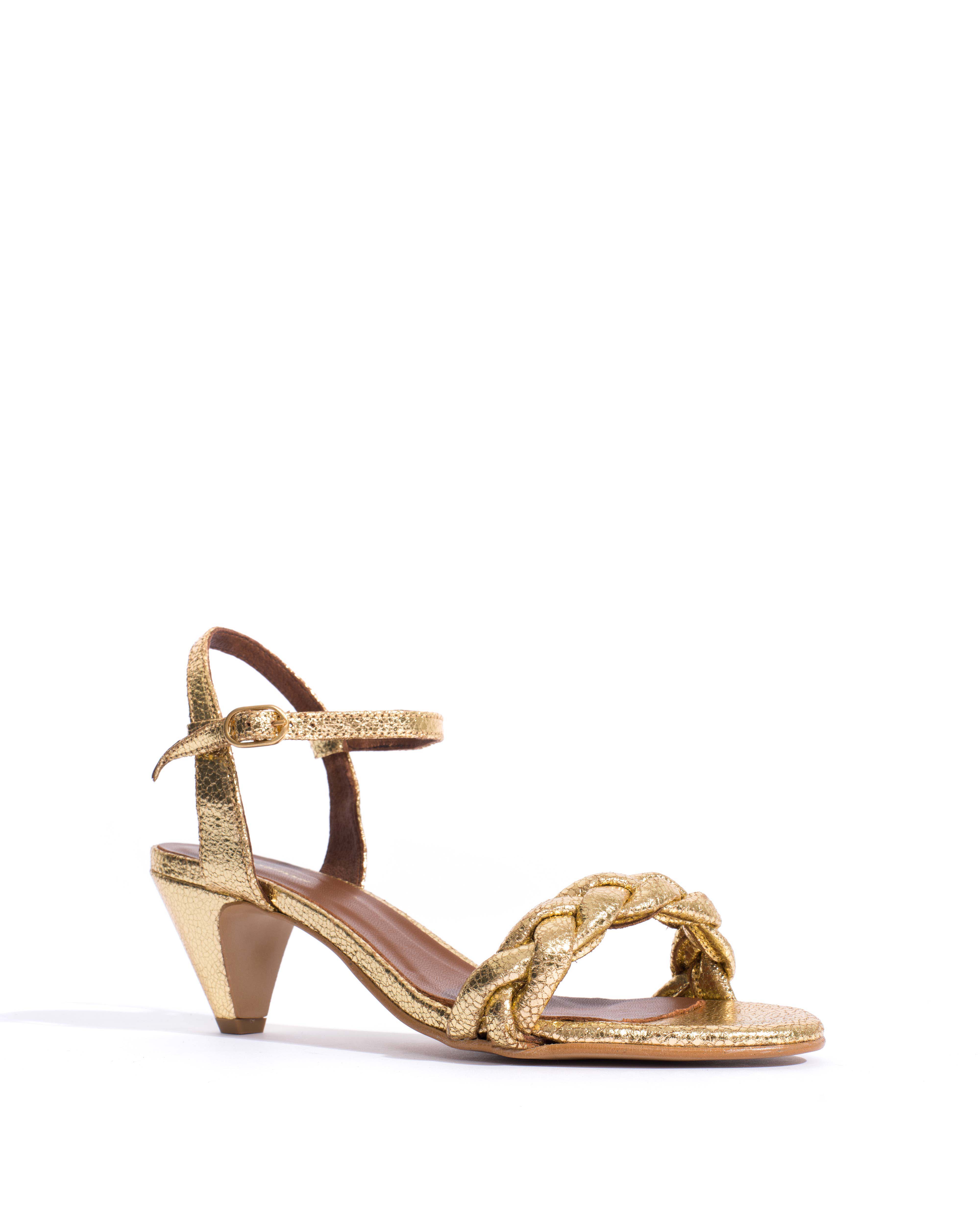 Grace 50 stiletto Crackled metallic goat Gold - Image 2