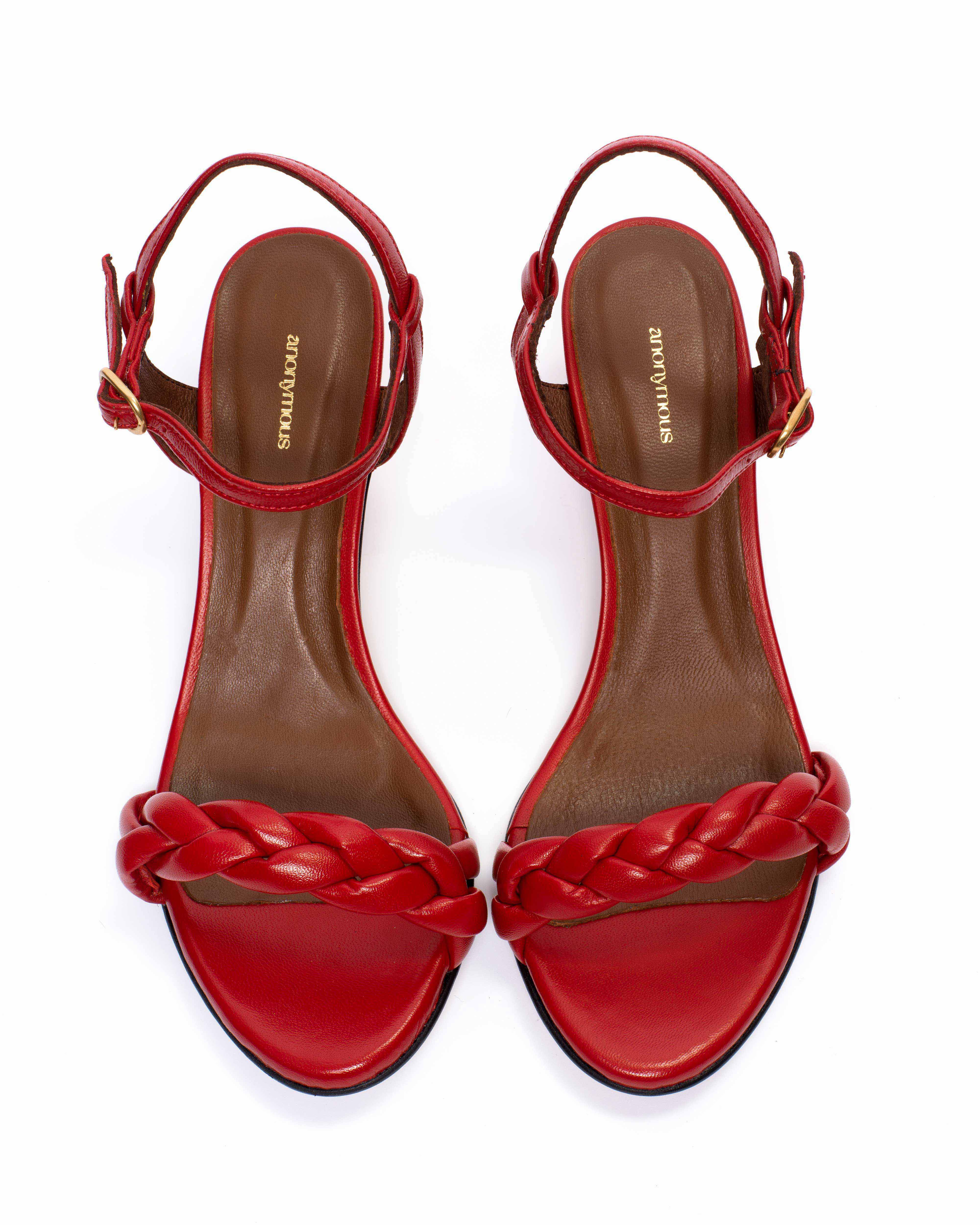 Grace 50 stiletto Shiny lamb Ruby red - Image 3