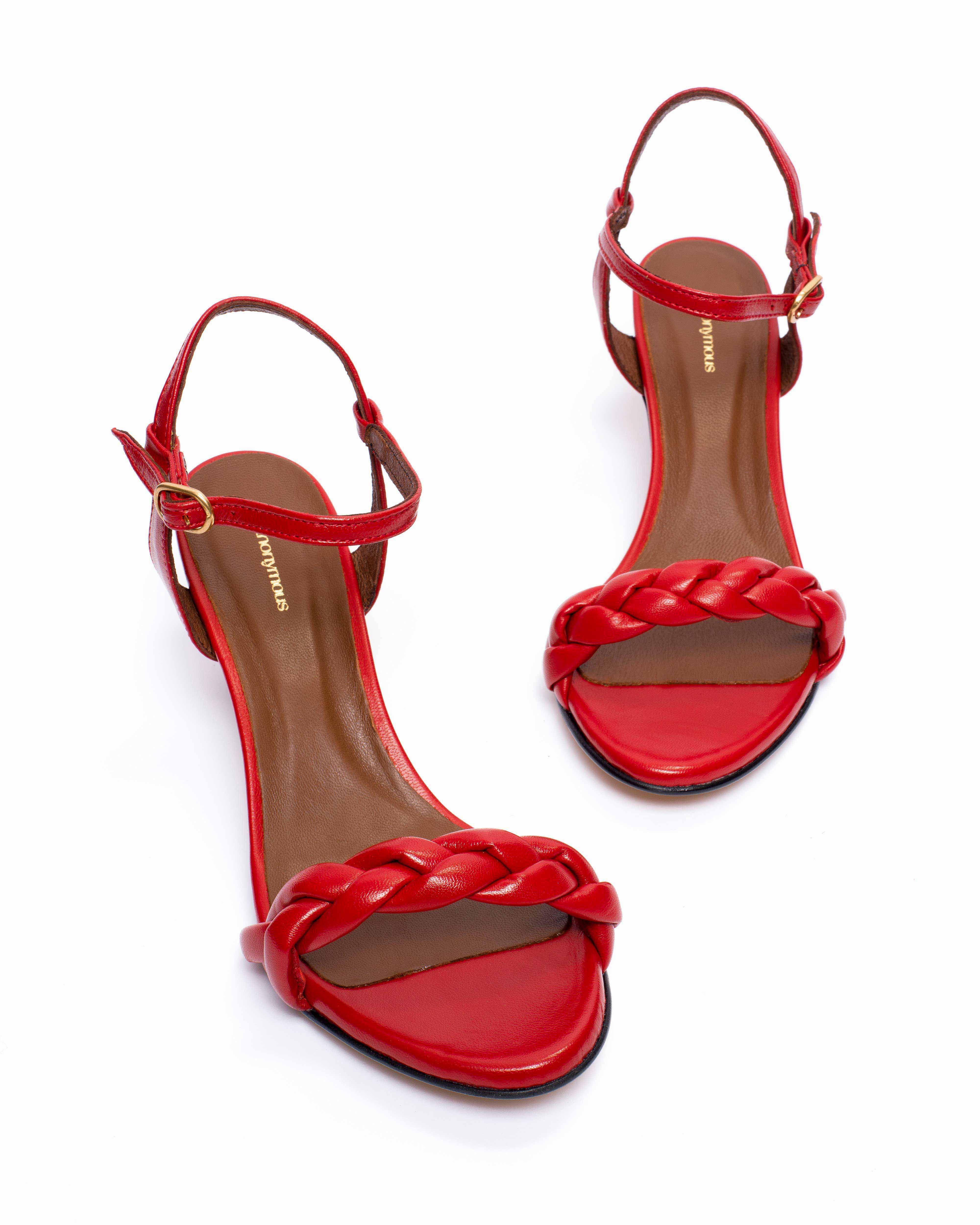 Grace 50 stiletto Shiny lamb Ruby red - Image 5