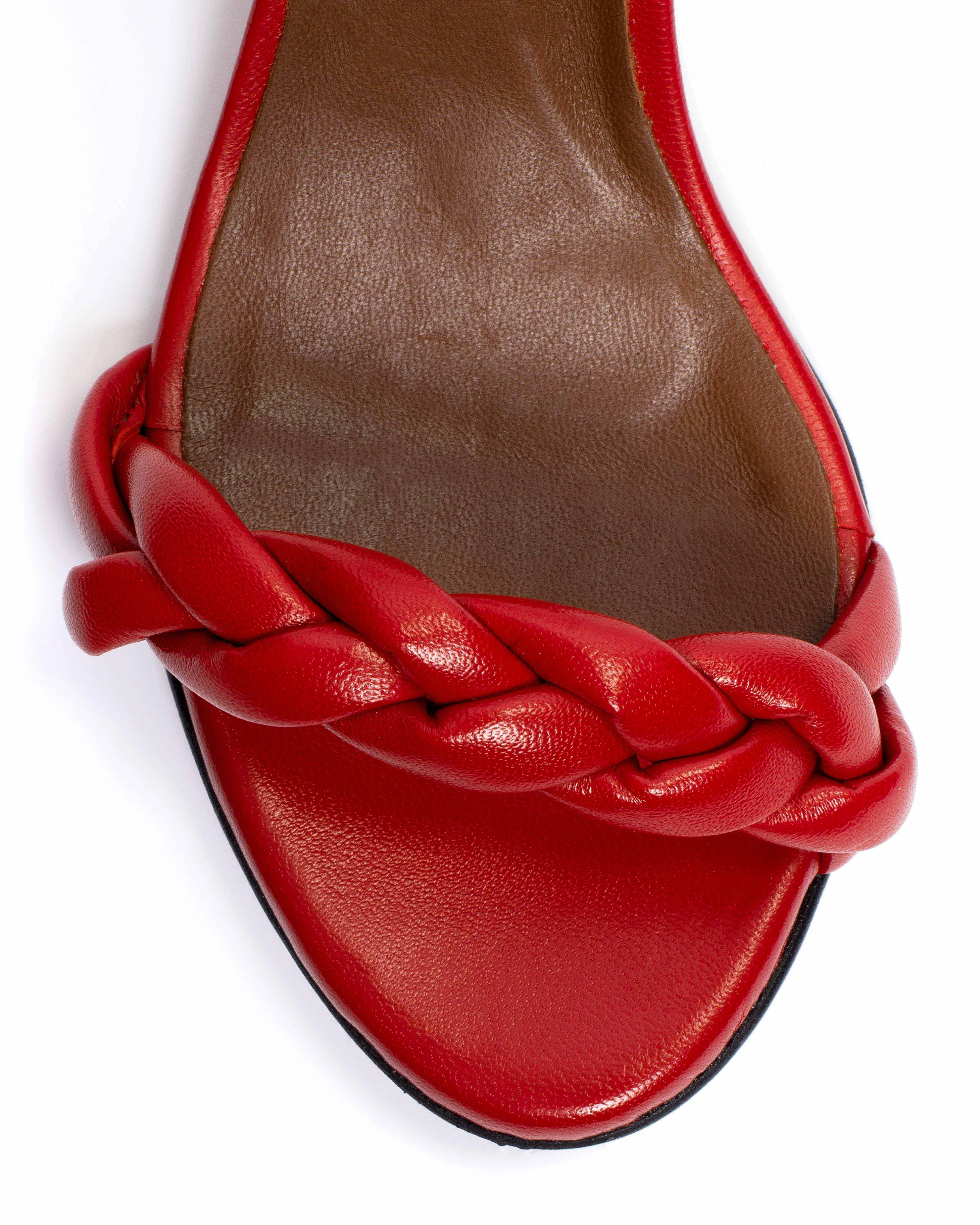 Grace 50 stiletto Shiny lamb Ruby red - Image 6