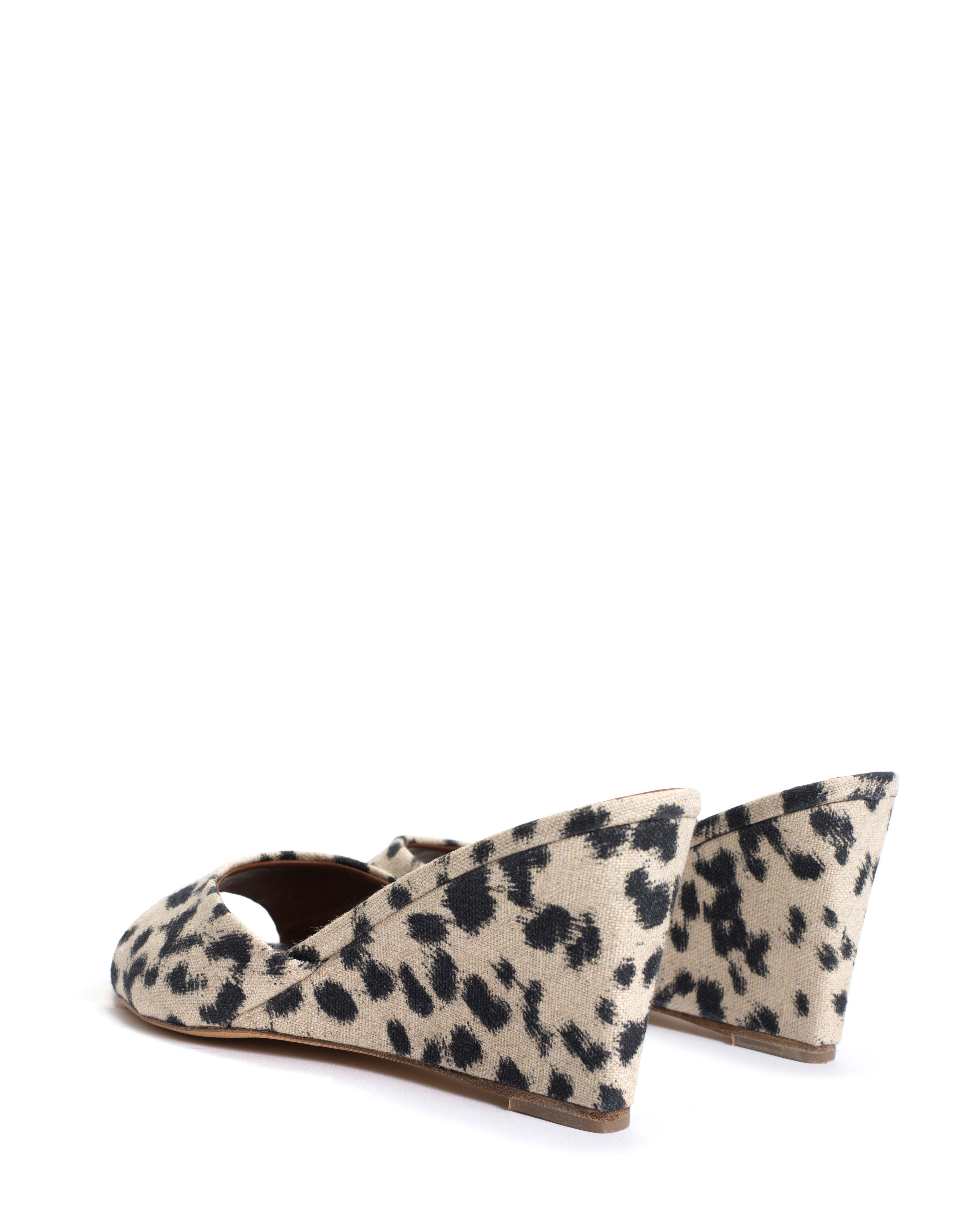 Gwen 75 wedge Natural cotton-linen Leopard - Image 5