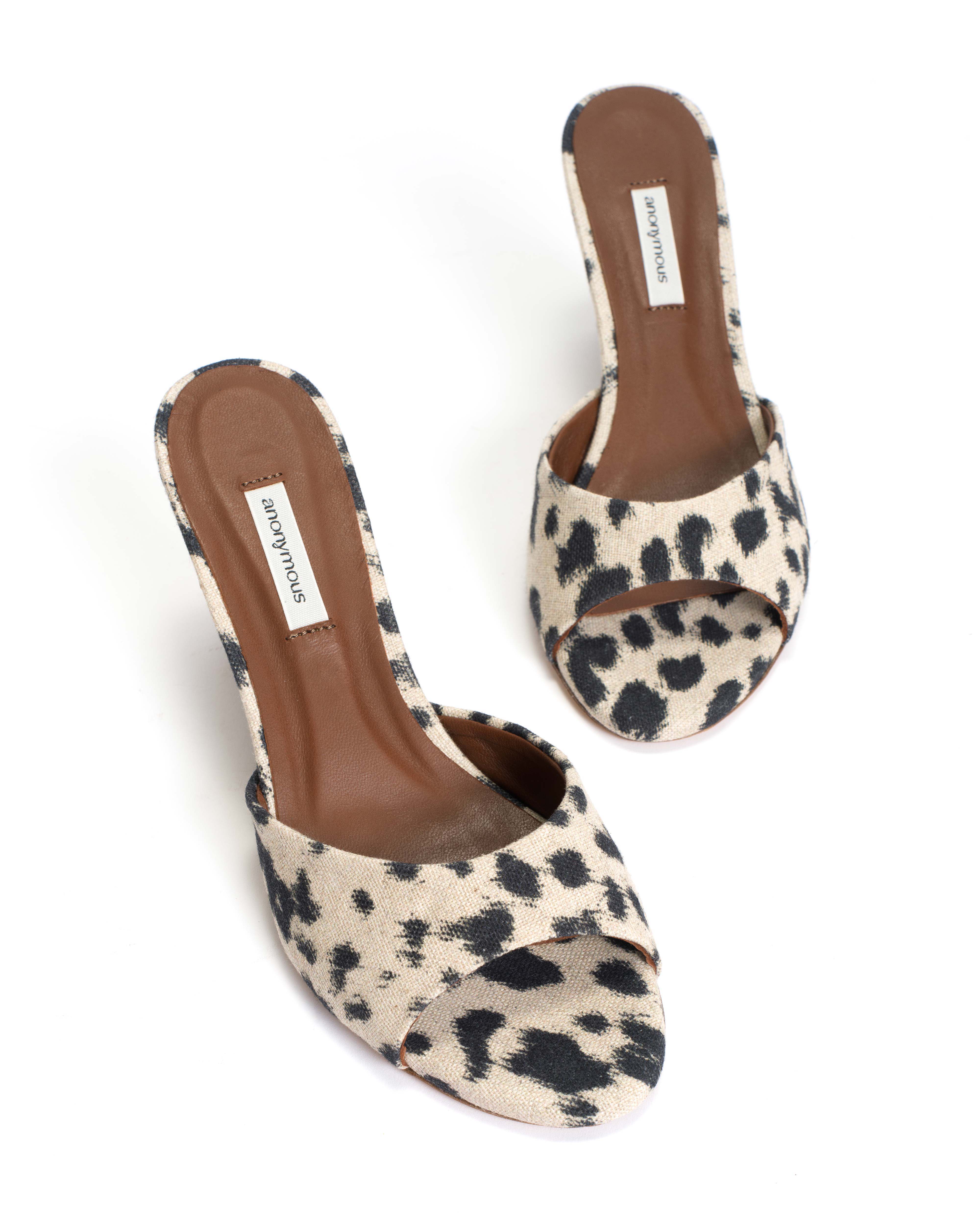 Gwen 75 wedge Natural cotton-linen Leopard - Image 6