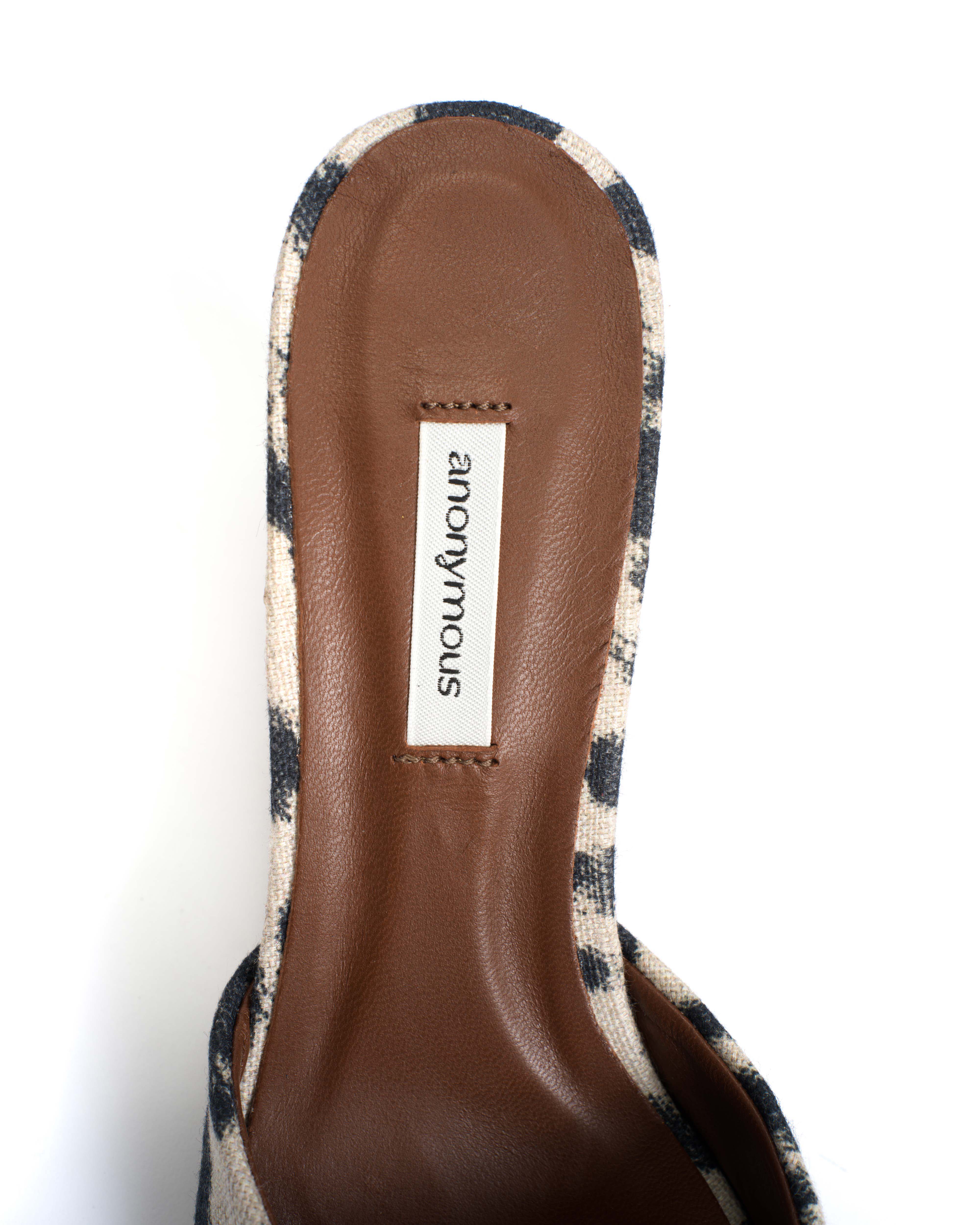 Gwen 75 wedge Natural cotton-linen Leopard - Image 8