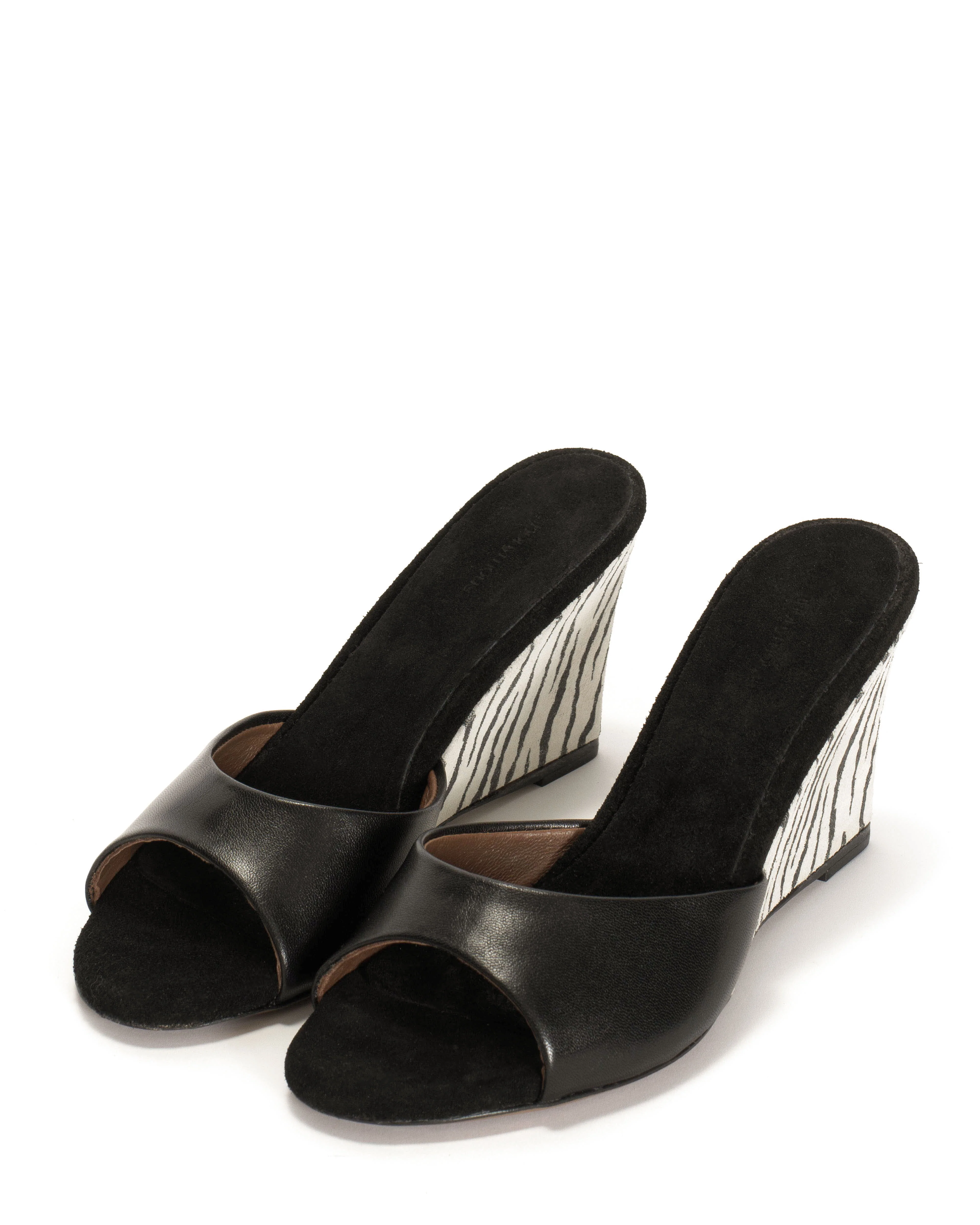 Gwen 75 wedge Shiny lamb & dual color Black & zebra - Image 2