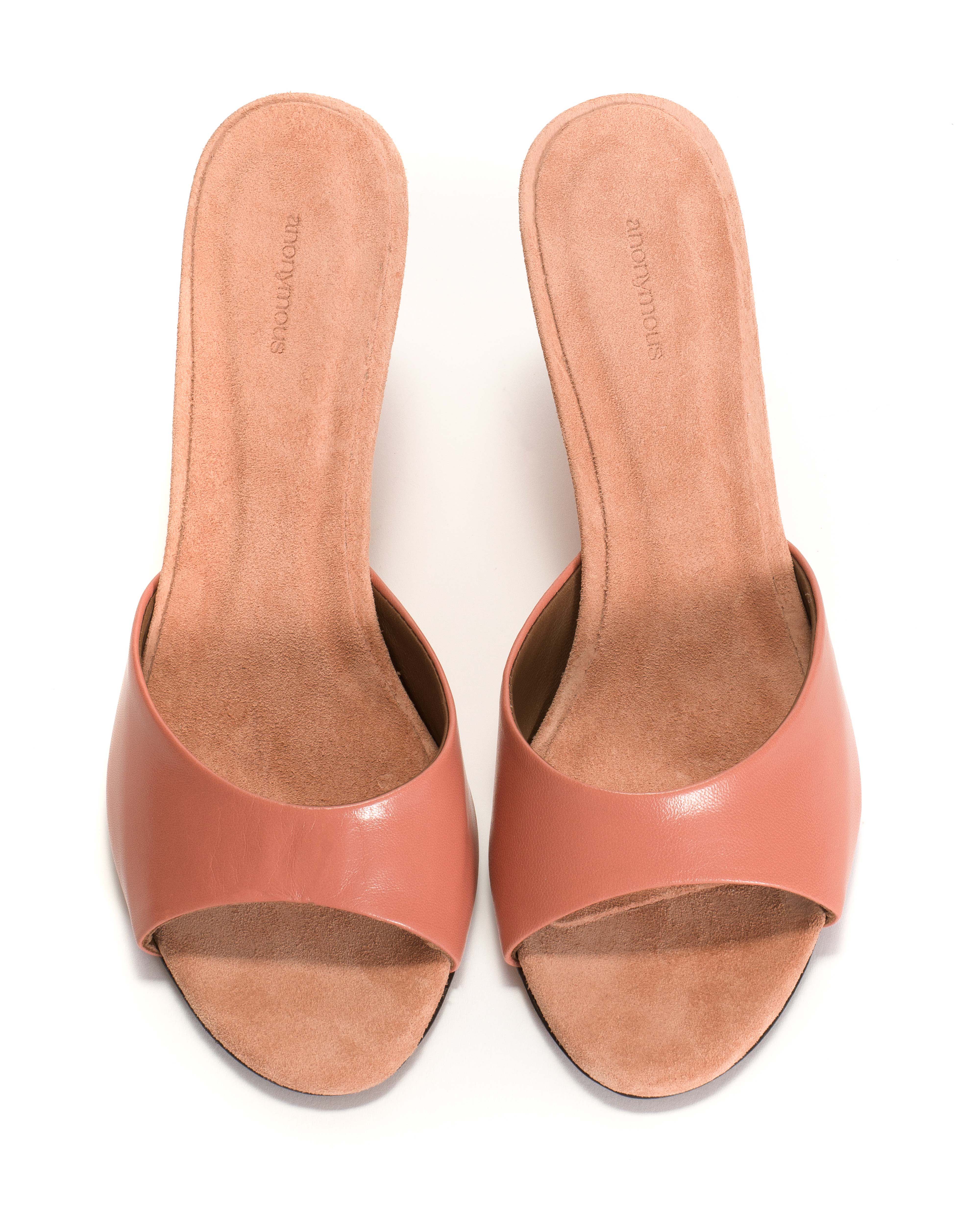 Gwen 75 wedge Shiny lamb & suede leather Candy pink - Image 4