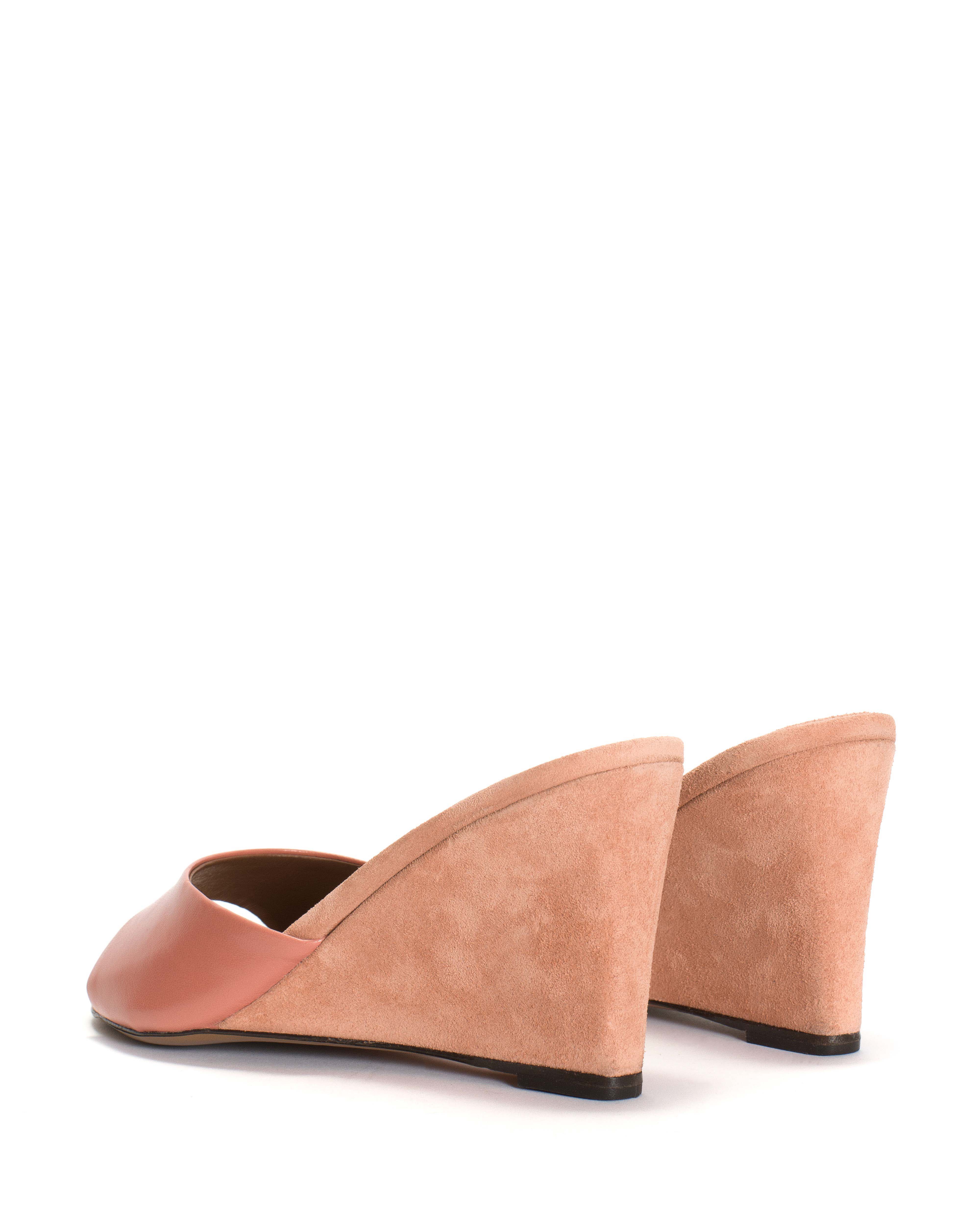 Gwen 75 wedge Shiny lamb & suede leather Candy pink - Image 5