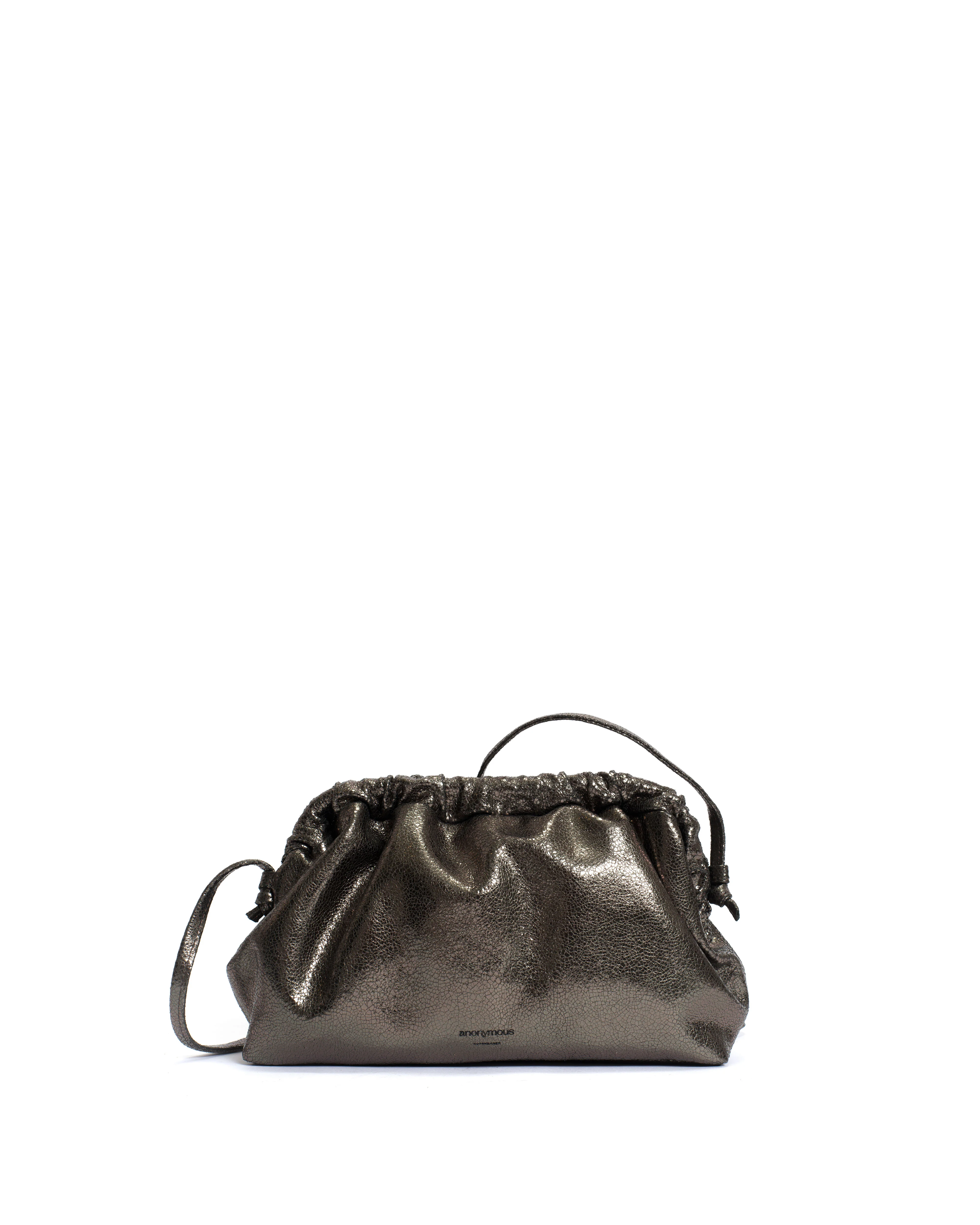 Hally classic cloud bag Crackled metallic goat Platinum