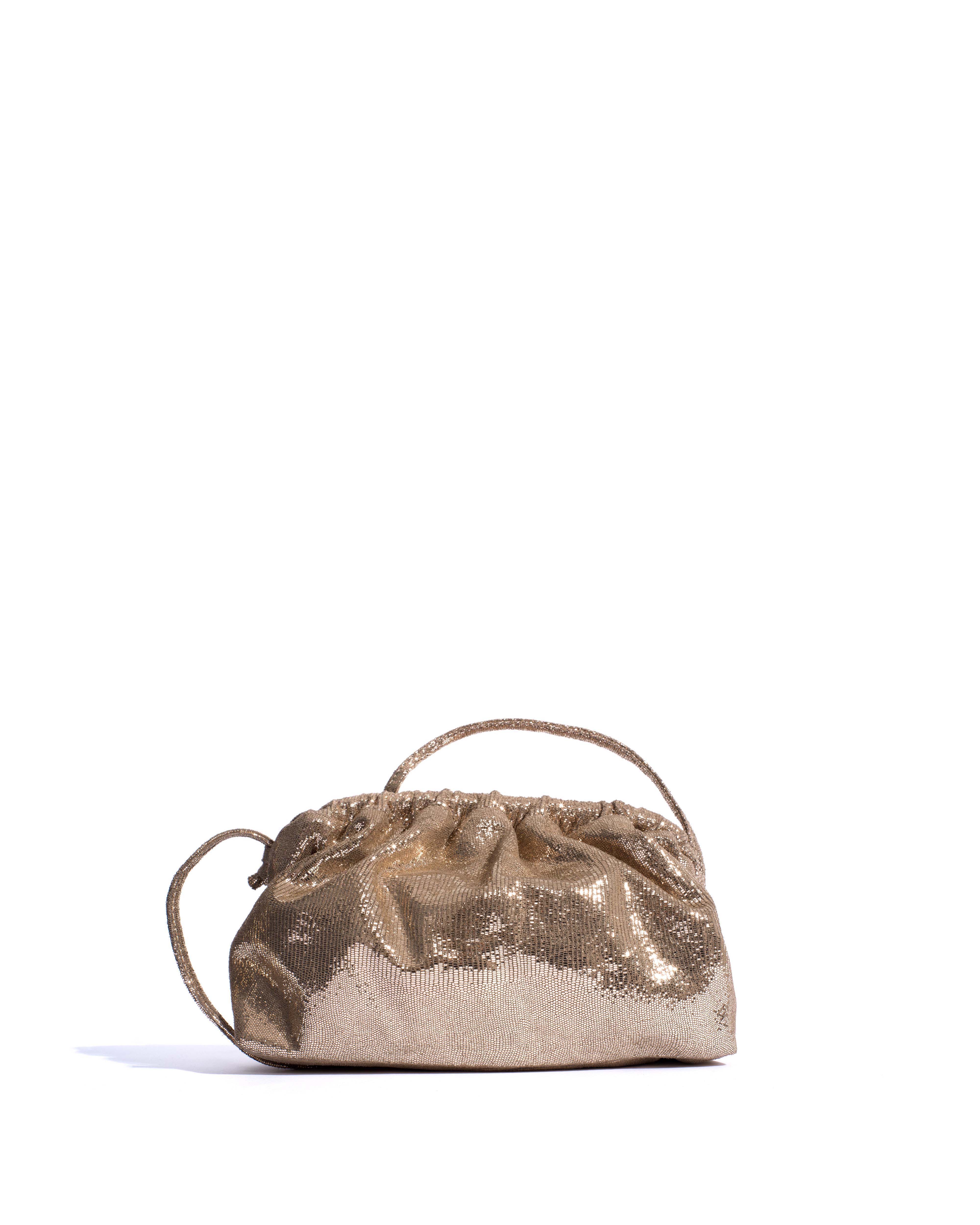 Hally classic cloud bag Lizard metallic goat Vintage champagne