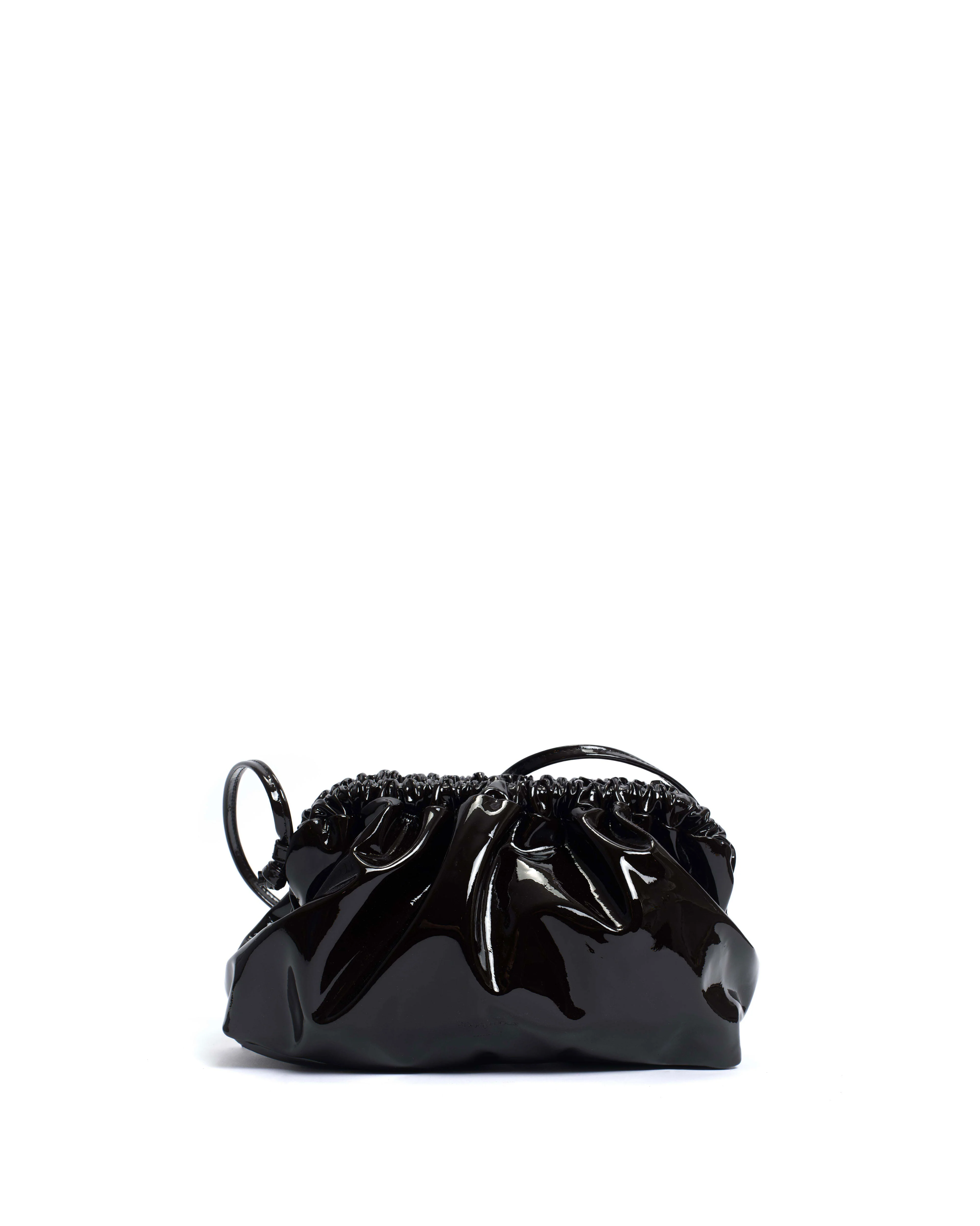 Hally classic cloud bag Polished soft calf Black