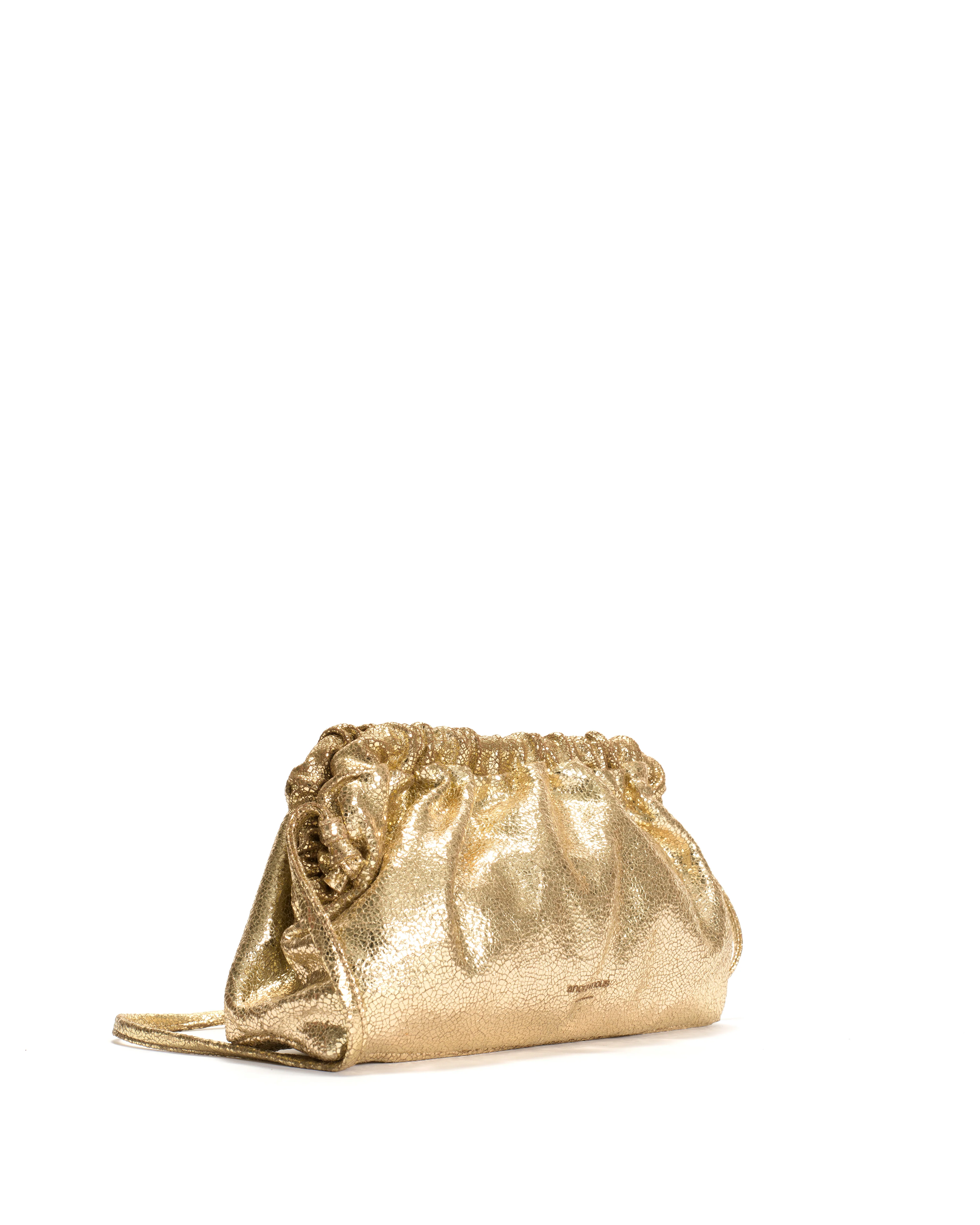 Hally classic cloud bag Crackled metallic goat Gold - Image 2