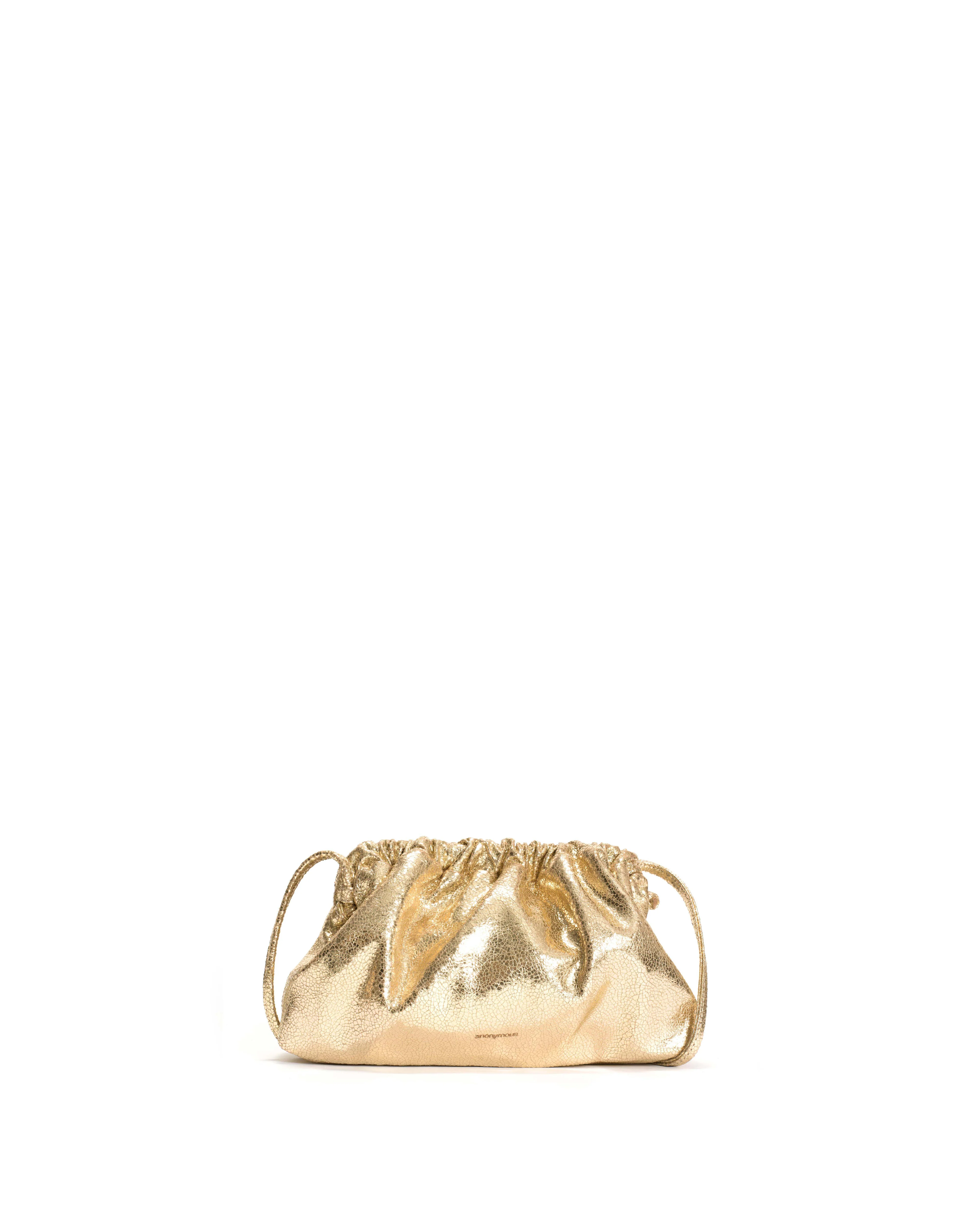 Hally petite cloud bag Crackled metallic goat Gold